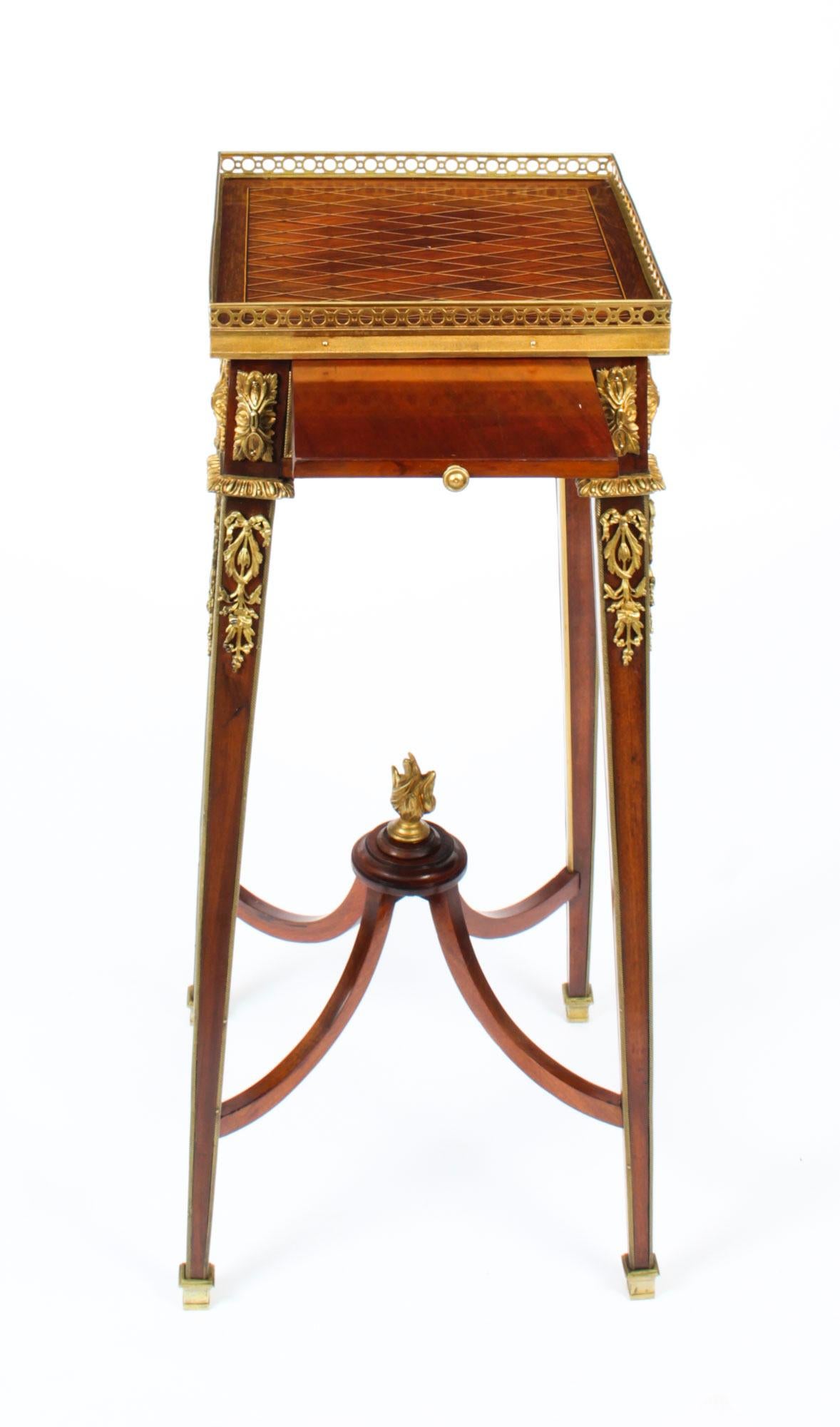 Antique French Parquetry Ormolu Mounted Stand Att François Linke, 19th Century For Sale 12