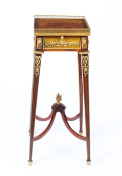Antique French Parquetry Ormolu Mounted Stand Att François Linke, 19th Century