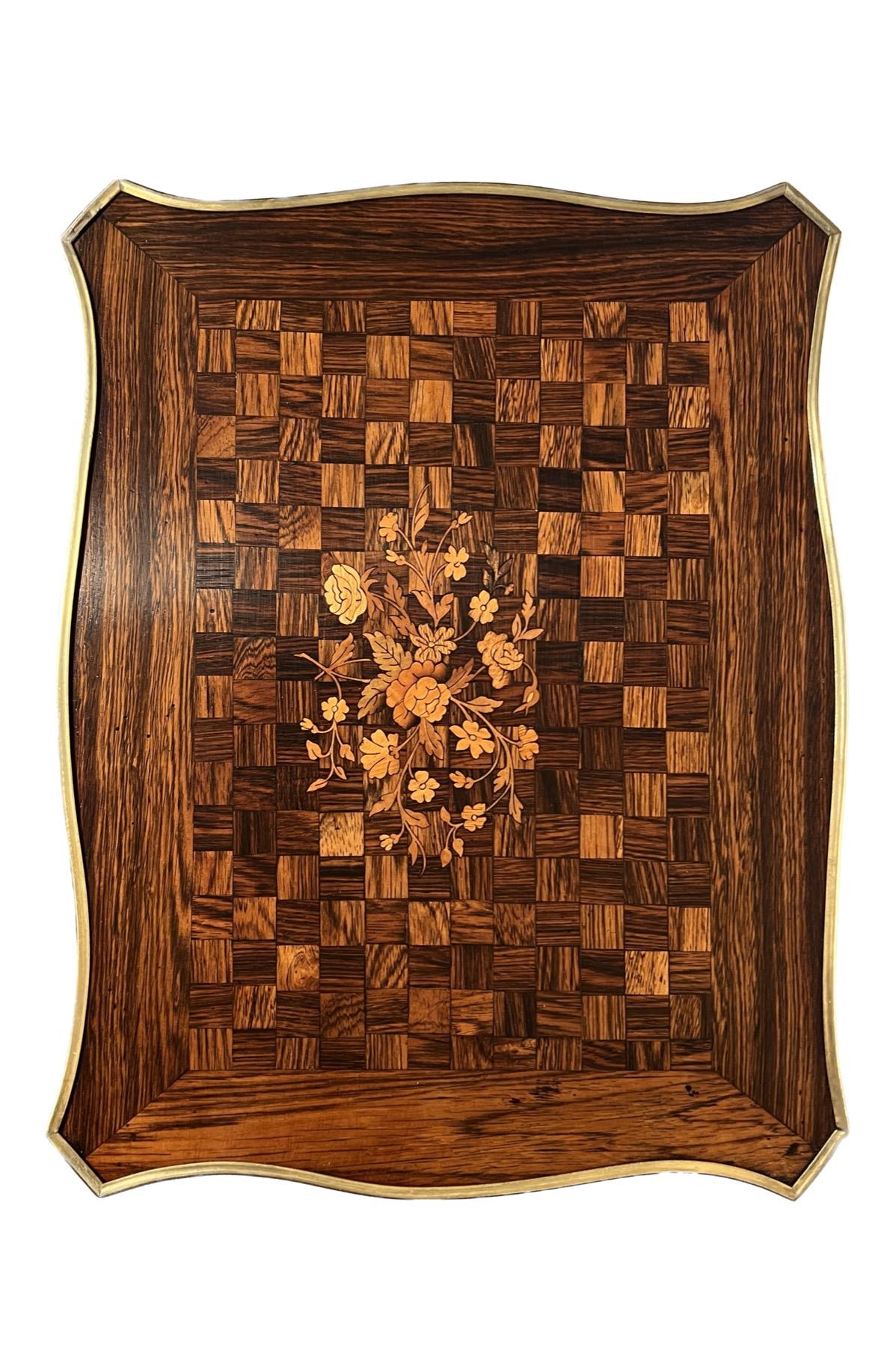 Antique French Parquetry Rosewood Table circa 1880 For Sale 2