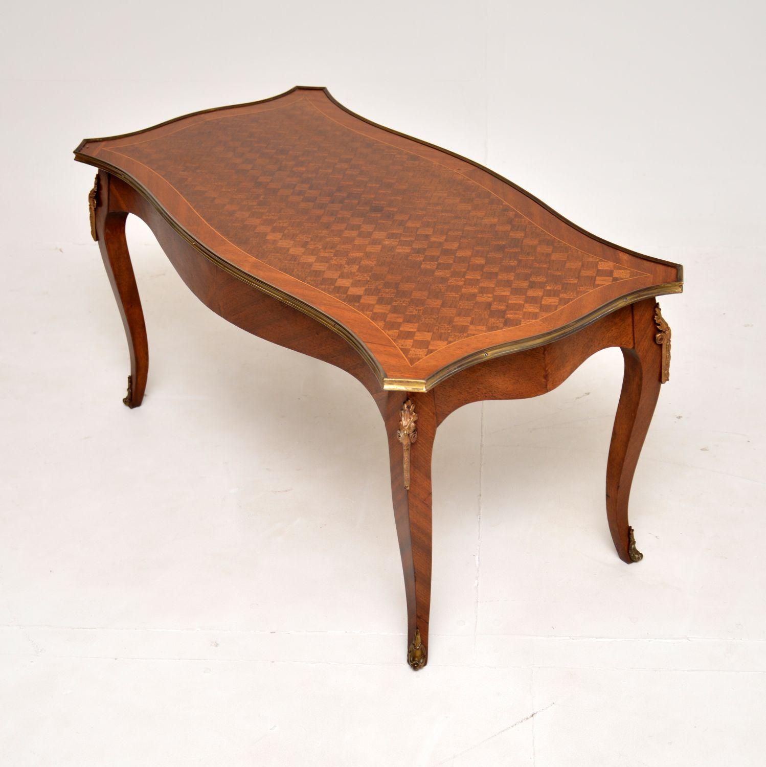 Mid-20th Century Antique French Parquetry Top Coffee Table