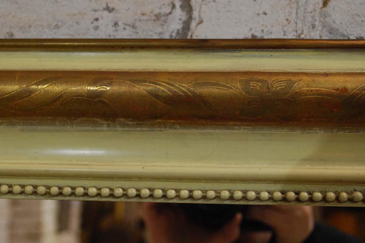 Gesso Antique French Partially Gold Gilt Louis Philippe Mirror