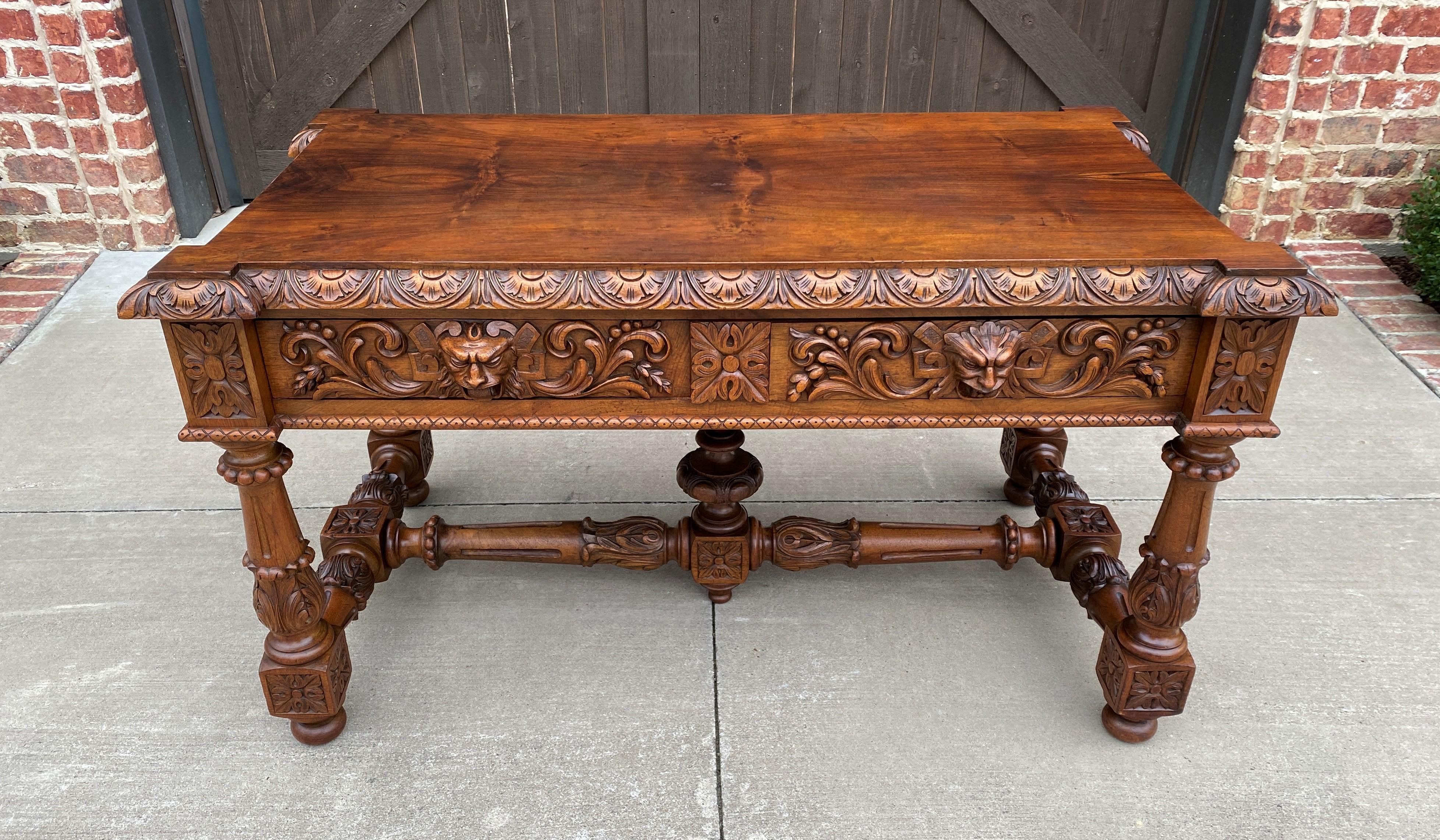 Antique French Partners Desk Writing Table Walnut Renaissance Conference 7