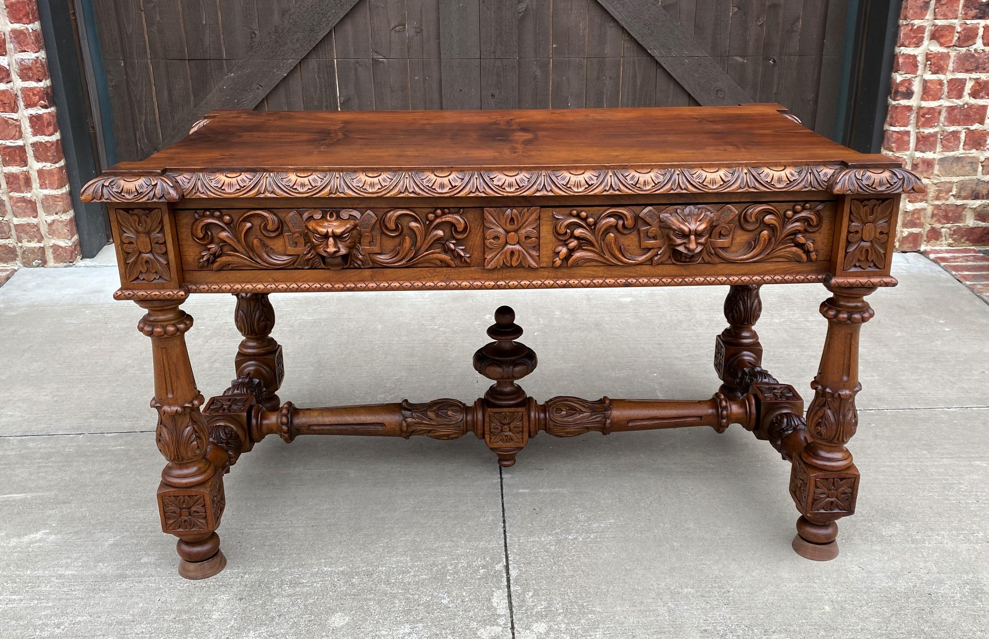 Antique French Partners Desk Writing Table Walnut Renaissance Conference 9