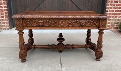 Antique French Partners Desk Writing Table Walnut Renaissance Conference