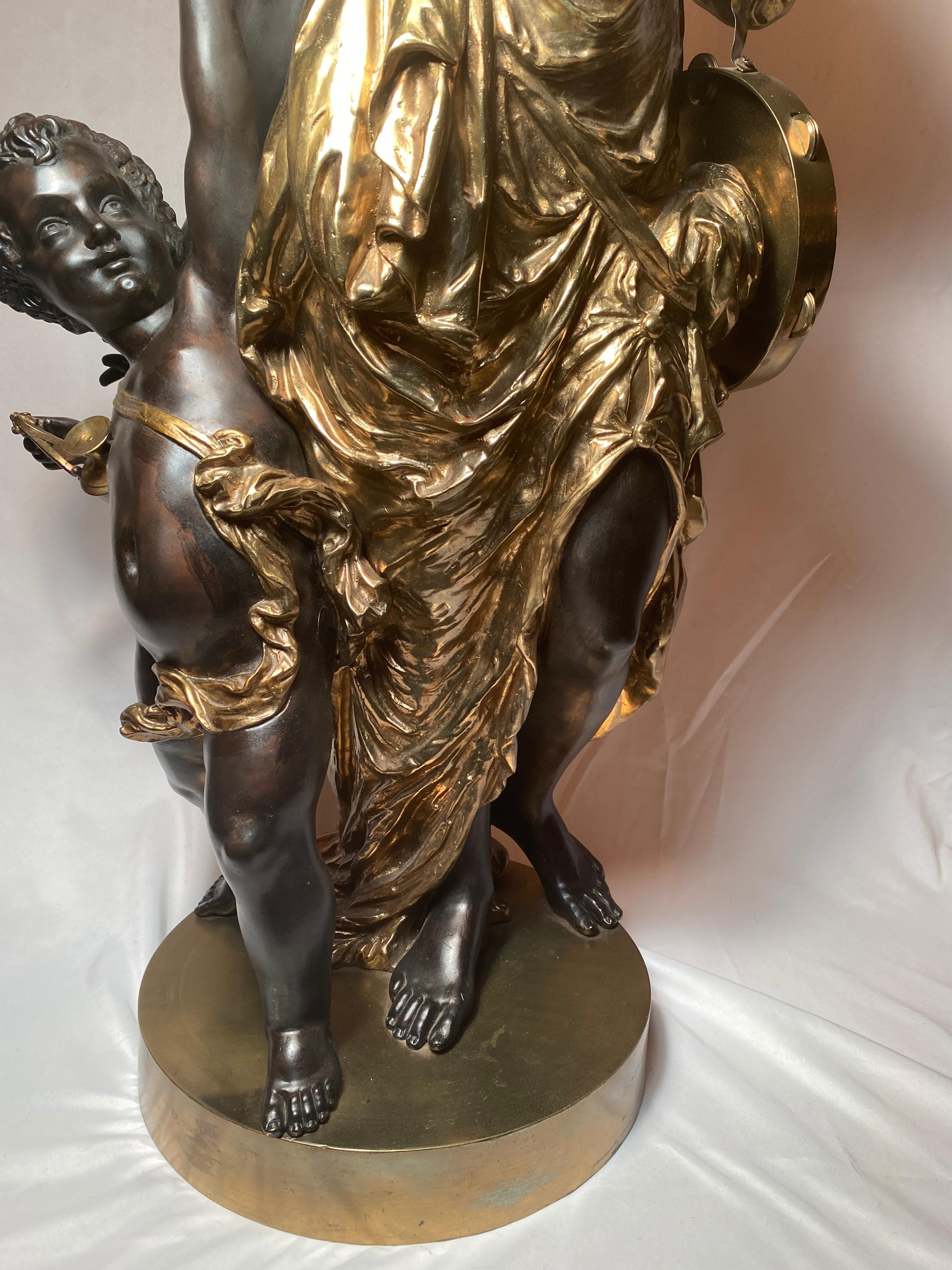 20th Century Antique French Patinated Bronze and Bronze D'ore Neoclassical Figures Circa 1900