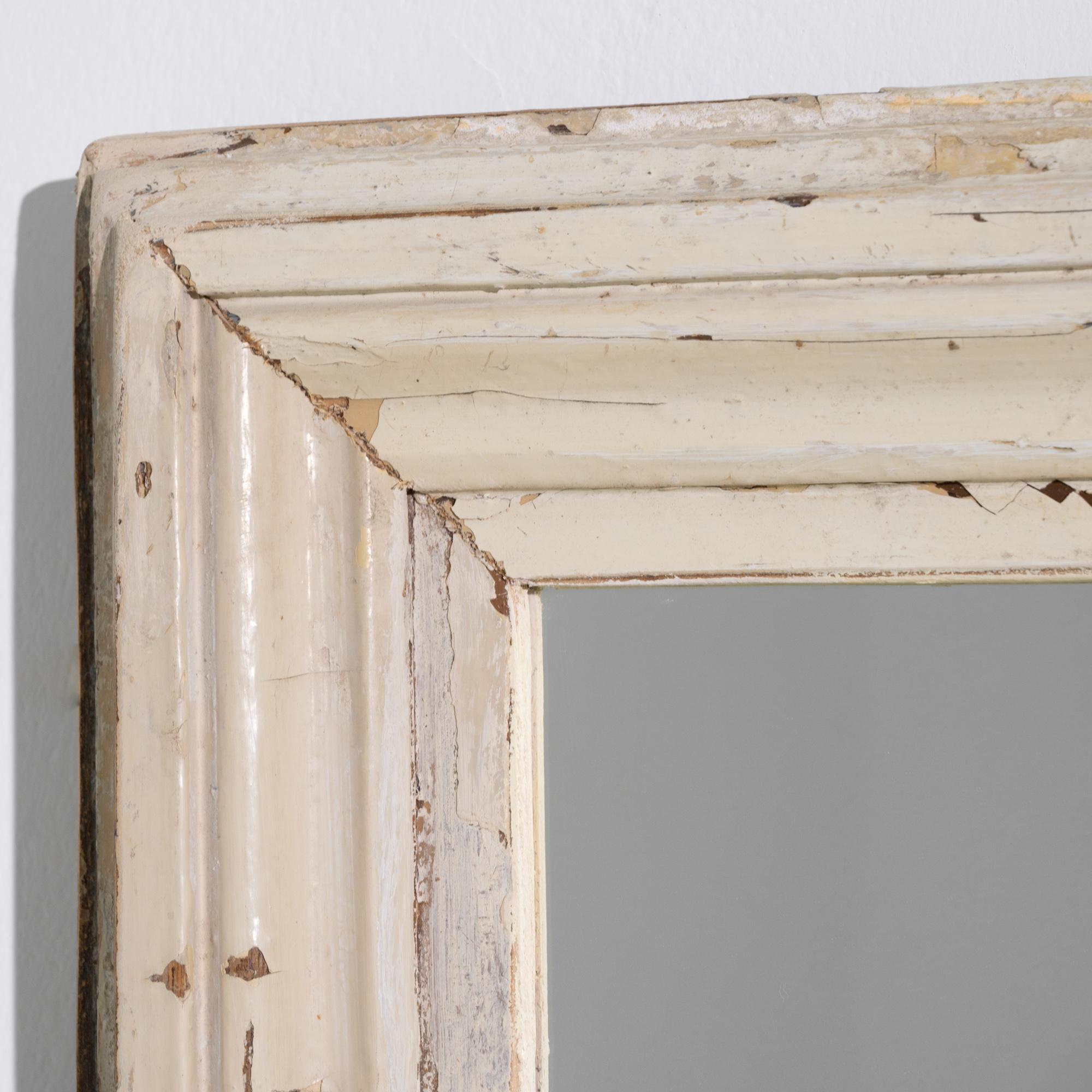 French Provincial Antique French Patinated Wall Mirror