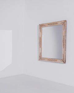 Antique French Patinated Wooden Mirror