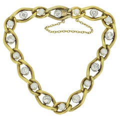 Antique French Pearl and Diamond Bracelet