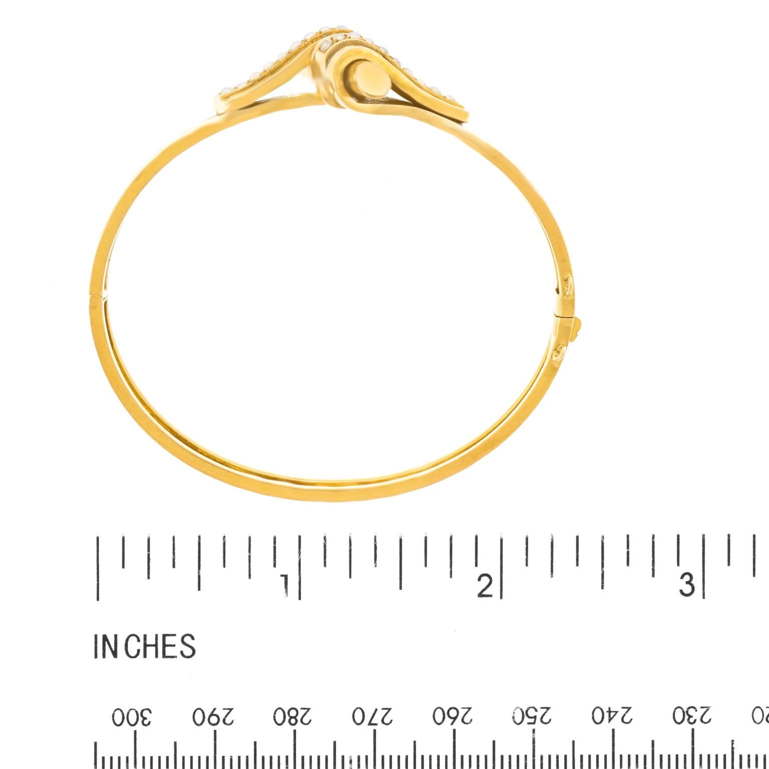 Women's Antique French Pearl Set Gold Bracelet