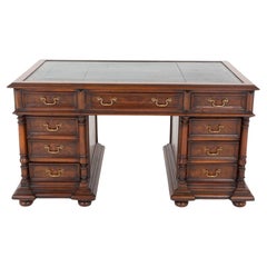 Antique French Pedestal Desk Walnut 1880