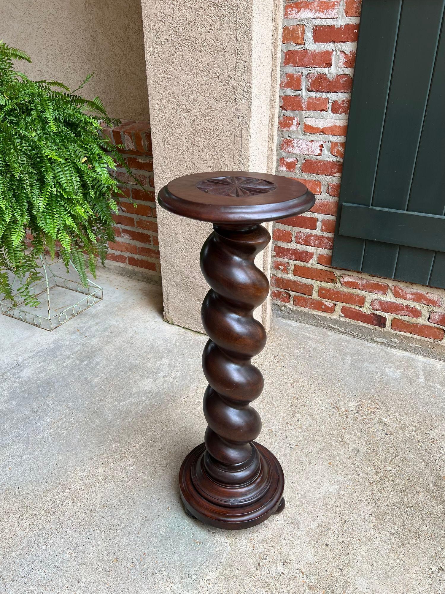 antique oak plant stand