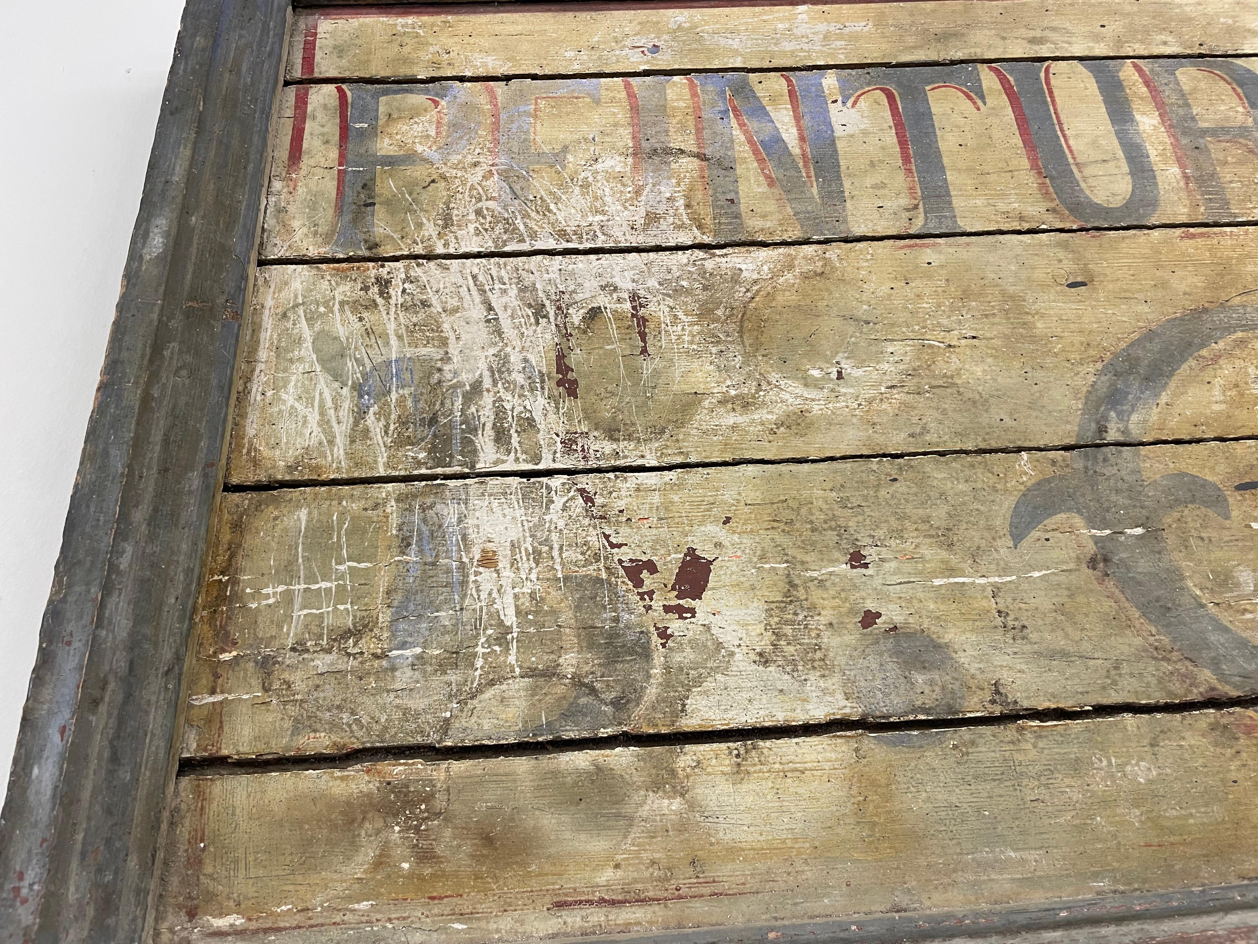 Antique French Penture Vitrerie (Painter and Glazing) Advertising Sign In Good Condition In Calgary, Alberta