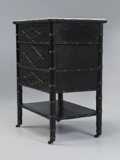 Antique French Petite Dresser, Commode, or Night Stand Classic Faux Bamboo 1800s
