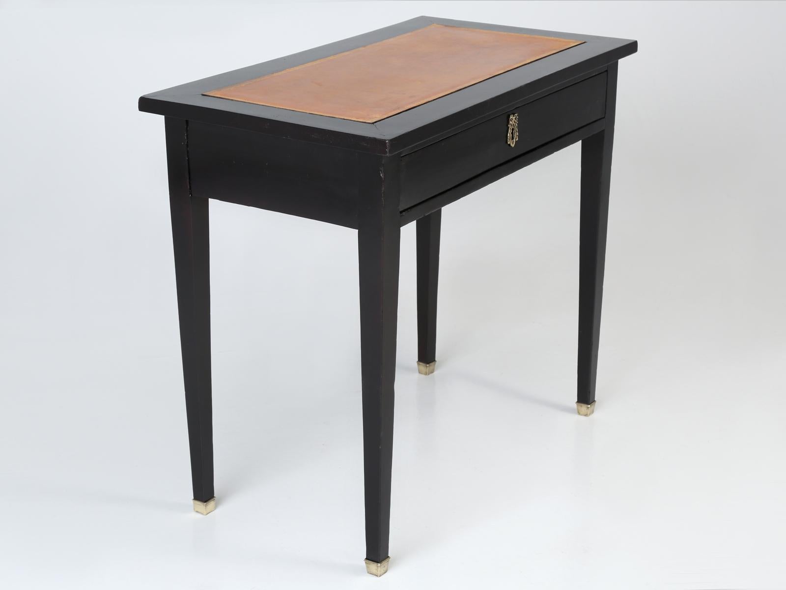 Antique French Petite Ebonized Ladies Writing Table, or Small Side Table or Desk 9