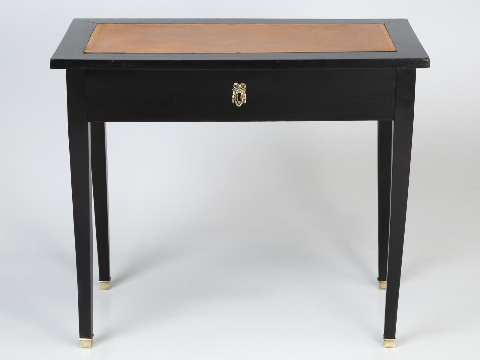Antique French Petite Ebonized Ladies Writing Table, or Small Side Table or Desk 10