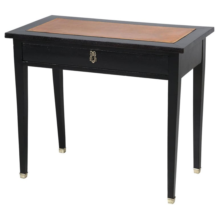 Antique French Petite Ebonized Ladies Writing Table Or Small Side