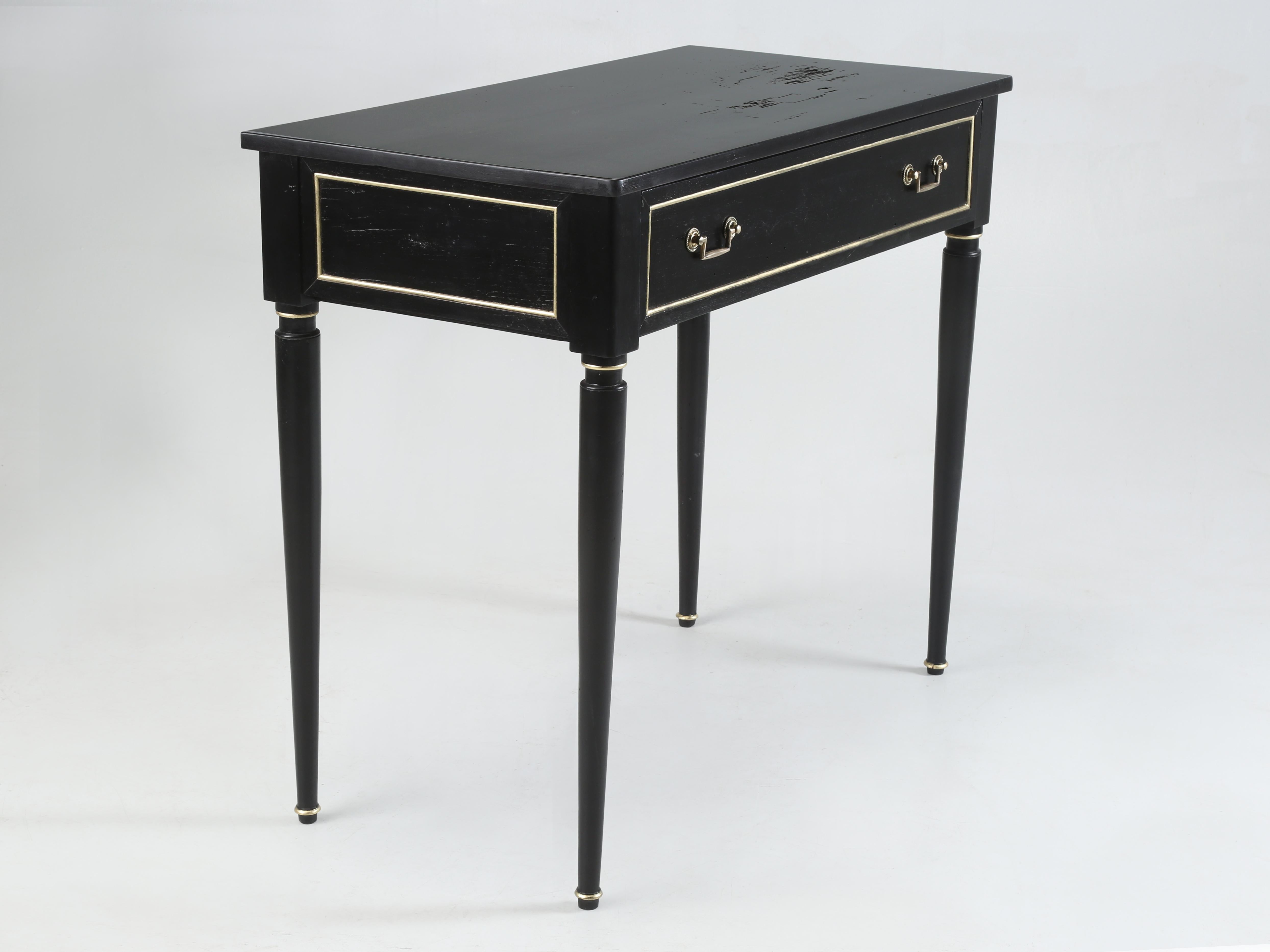Luigi XVI Antique French Petite Louis XVI Console Table o Ladies Writing Table Ebonizzato in vendita