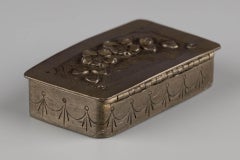 Antique French Pewter Decorative Louis XV Style Stamp Box Case Etains D'Art