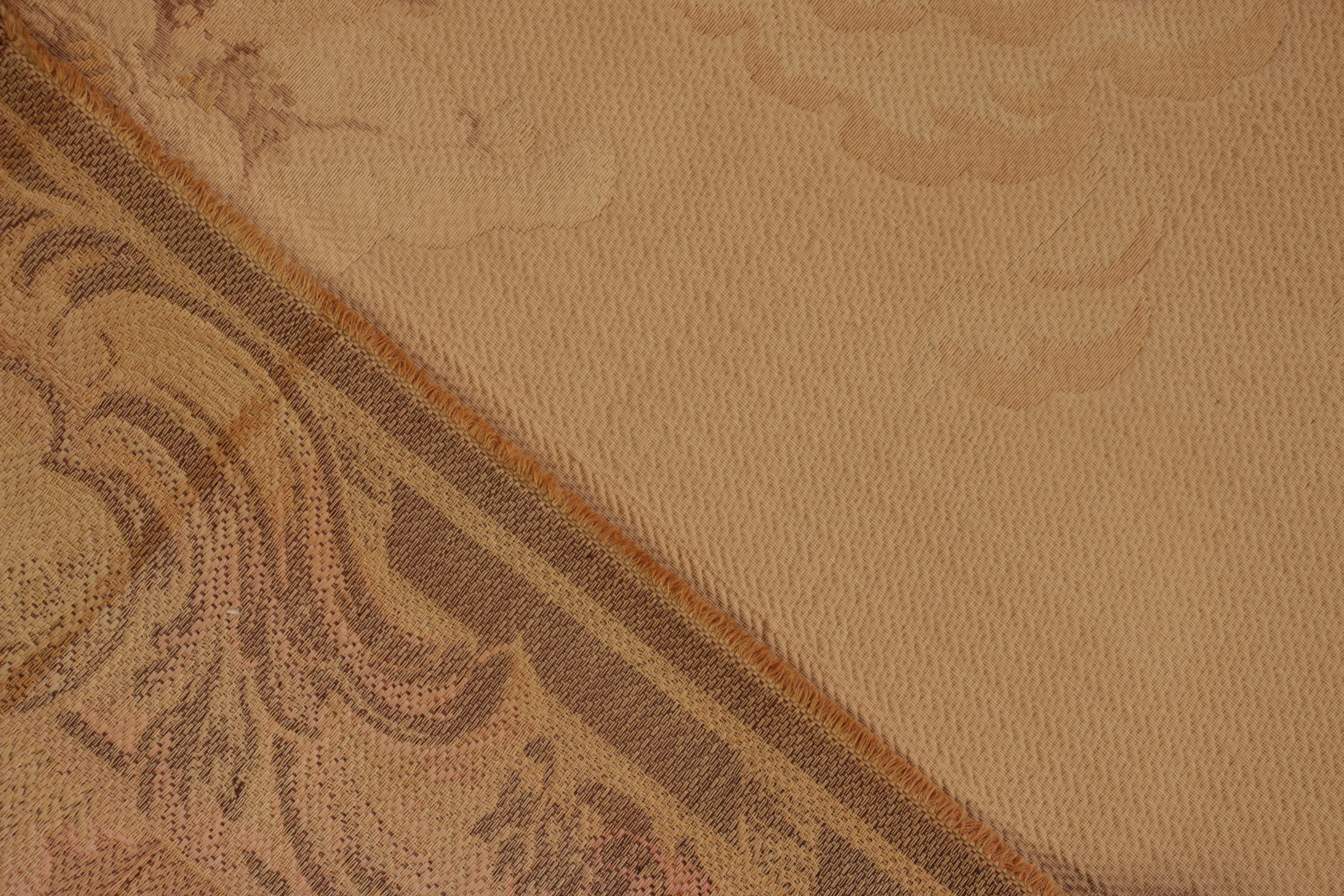 Lana Antique French Pictorial Cream Beige Wool Tapestry Rug & Kilim in vendita