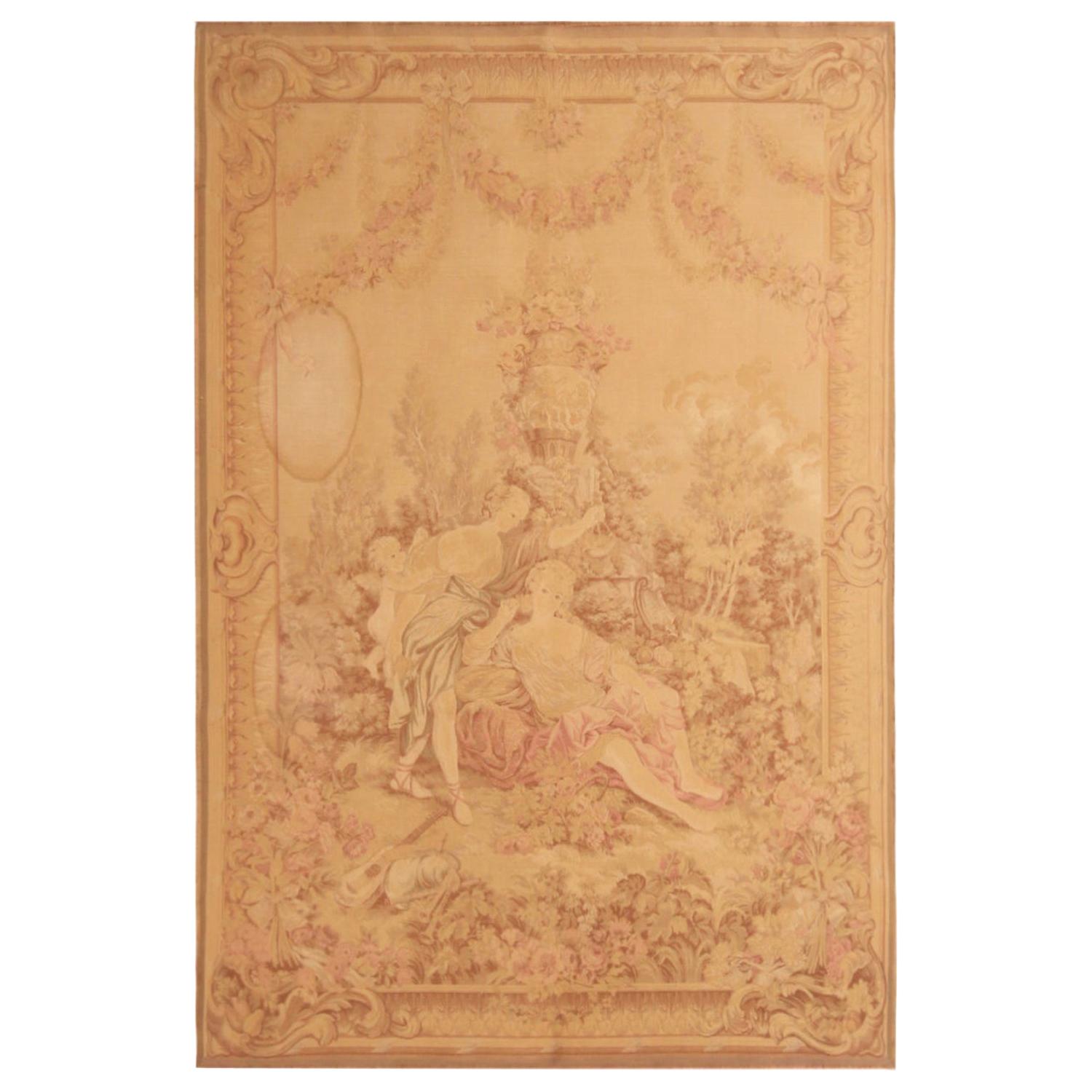 Alfombra Tapiz Antique French Pictorial Crema Beige by Rug & Kilim