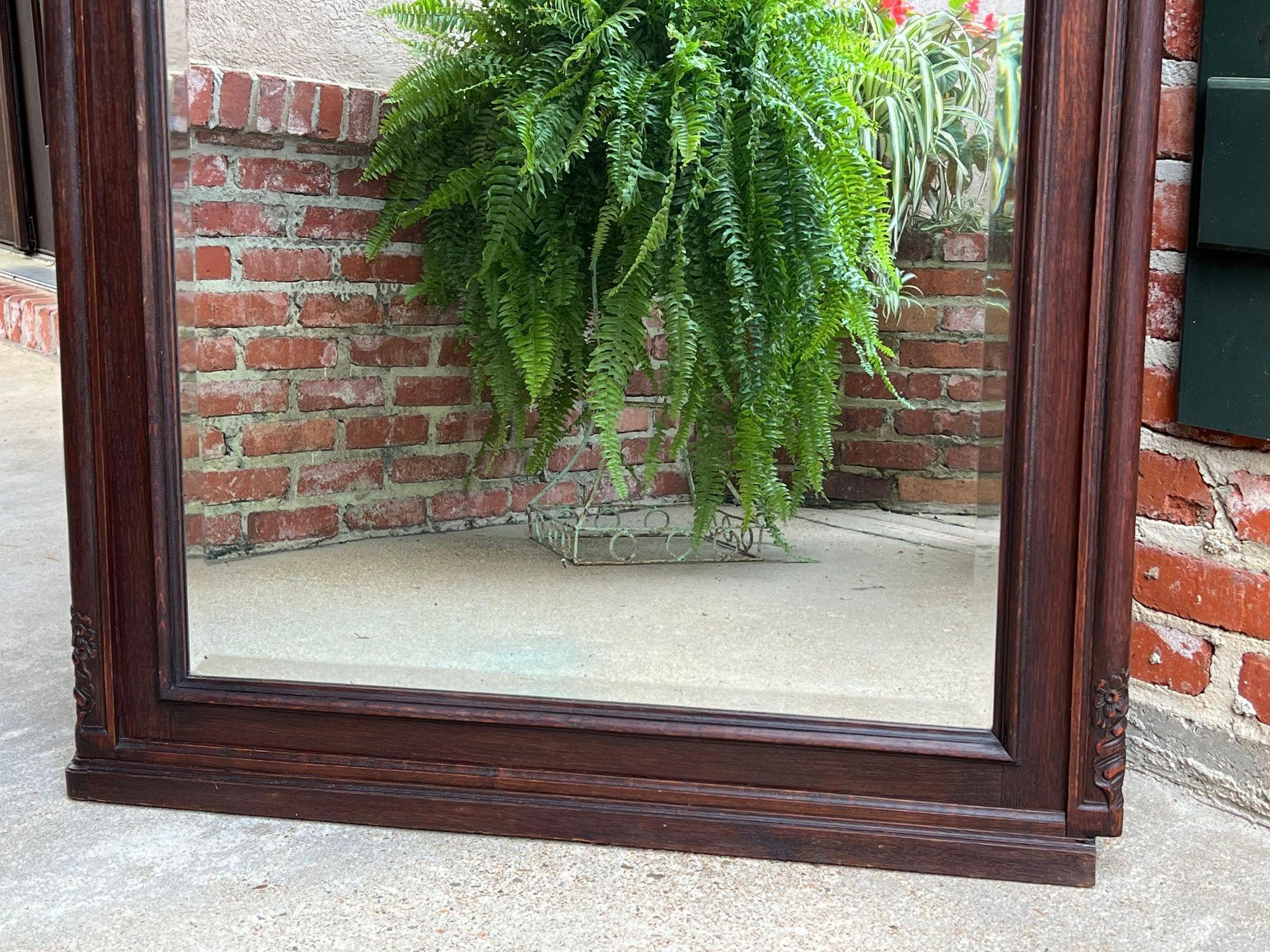 Antique French Pier Console Wall Mirror Louis XV Carved Oak, 19th Century For Sale 11