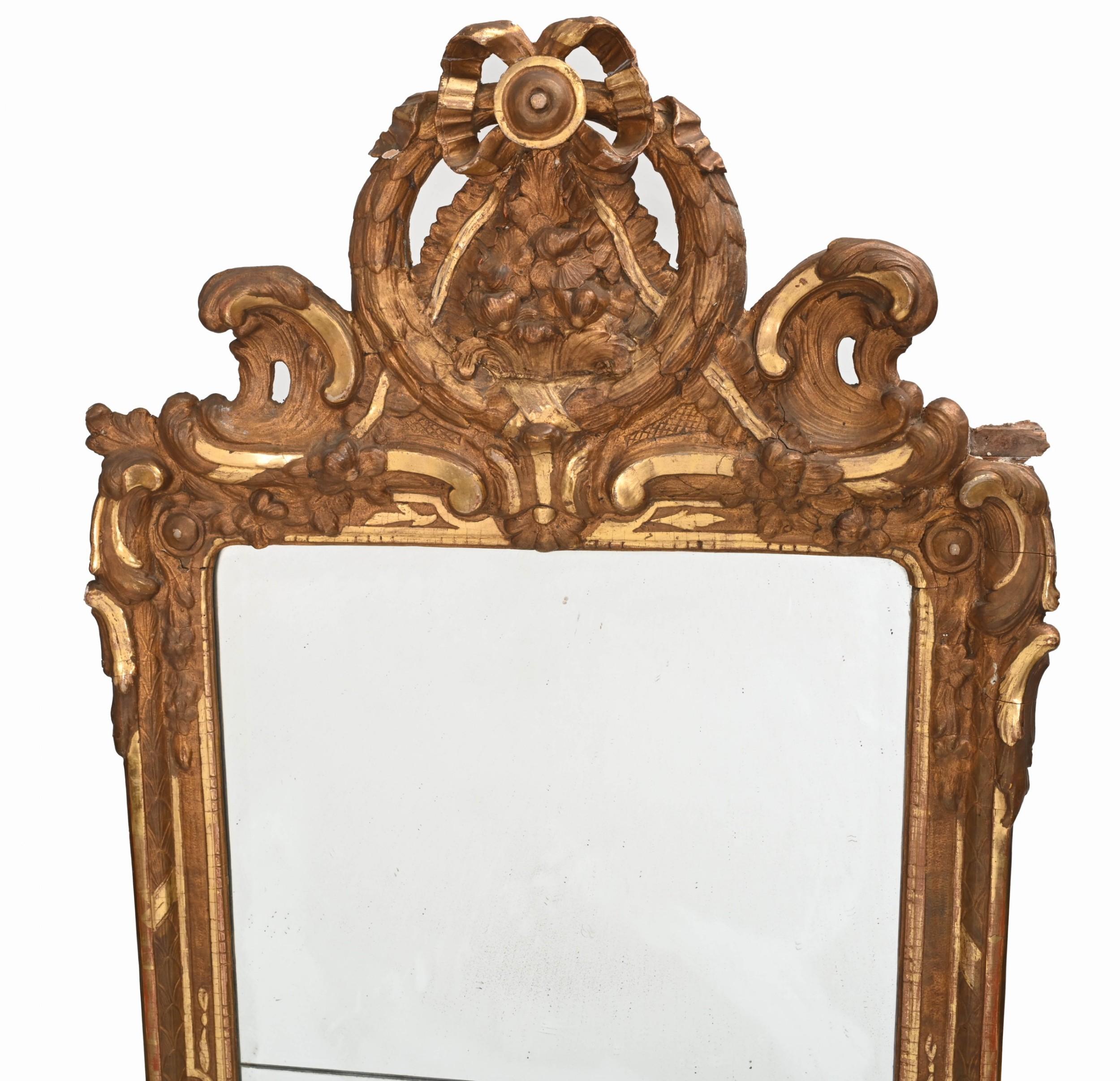 Miroir de pilier français ancien doré de 1860 Bon état - En vente à Potters Bar, GB