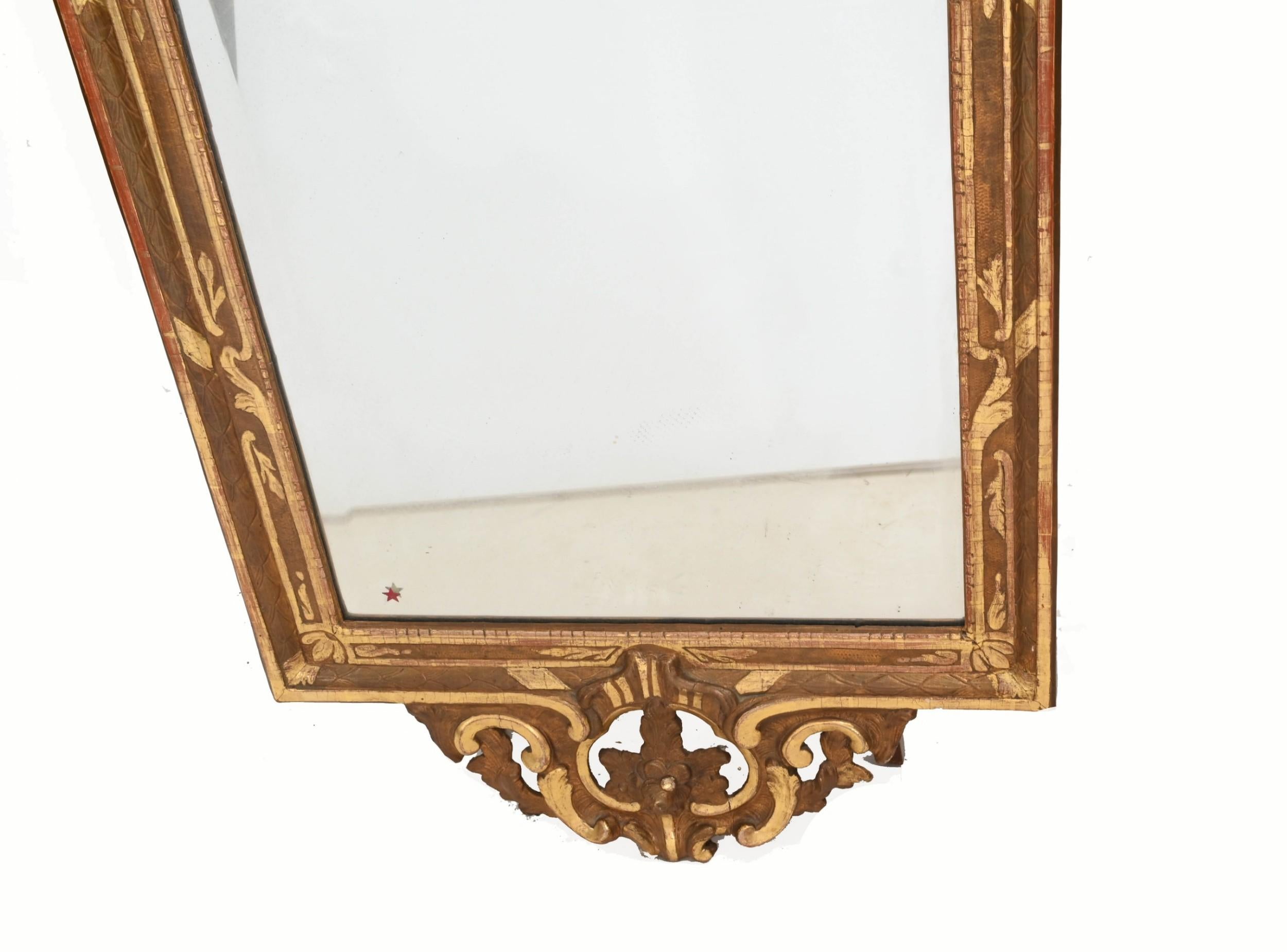 Mid-19th Century Antique French Pier Mirror Gilt 1860 For Sale