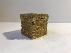 Antique French Pigsty Inkwell in Gilt Bronze