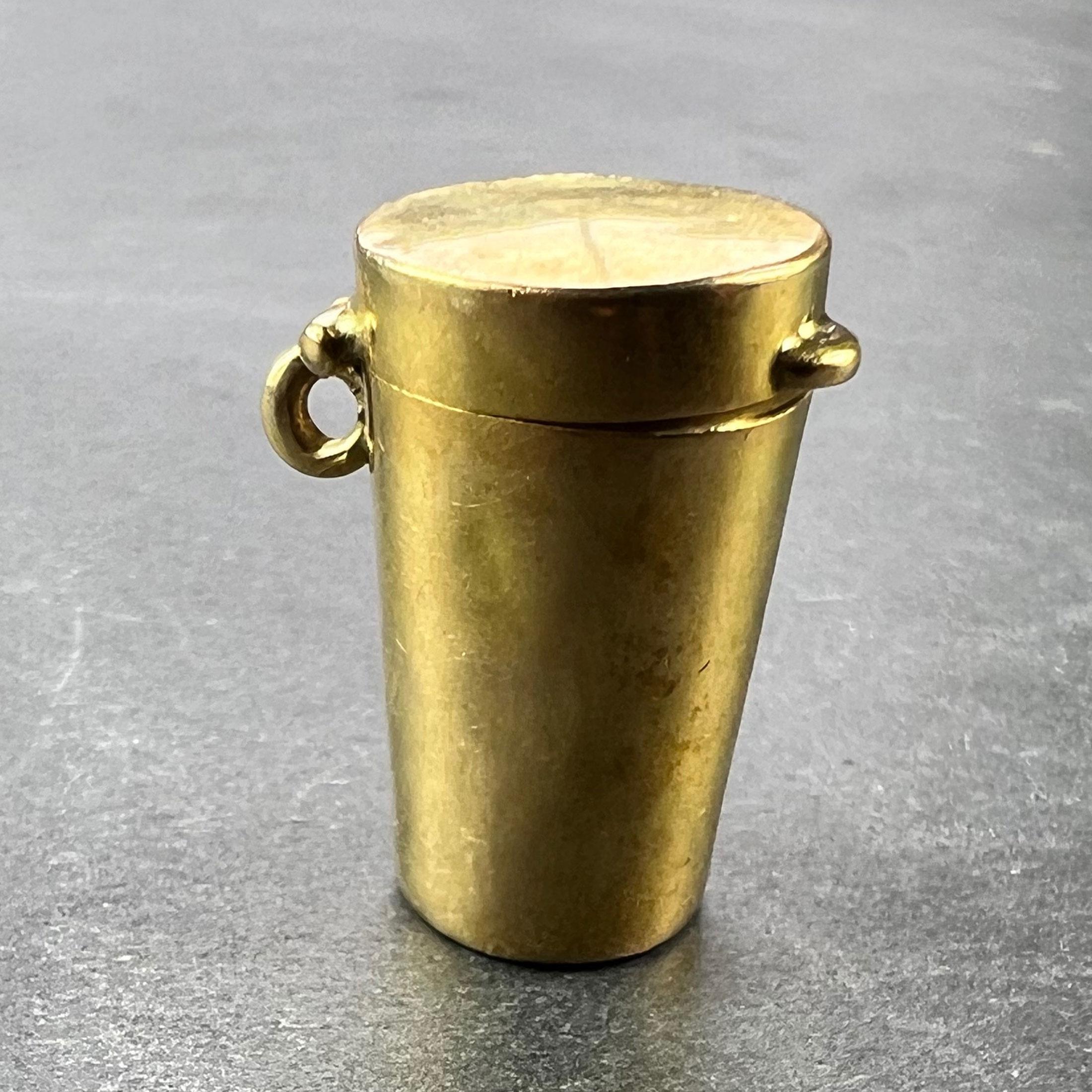 Women's or Men's Antique French Pill Box or Miniature Etui 18K Yellow Gold Charm Pendant For Sale