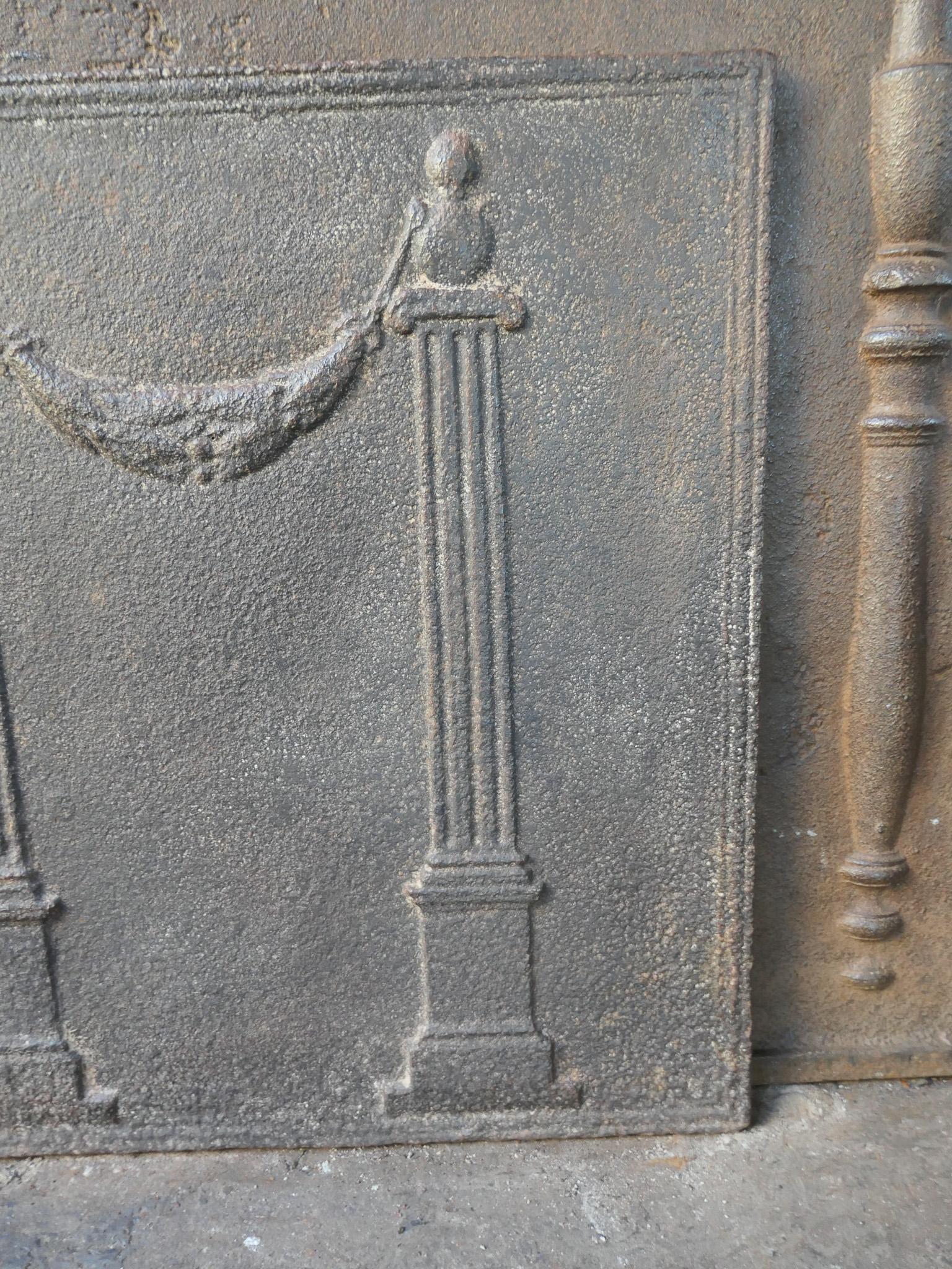 Antique French 'Pillars of Freedom' Fireback / Backsplash, 18th - 19th C. For Sale 3