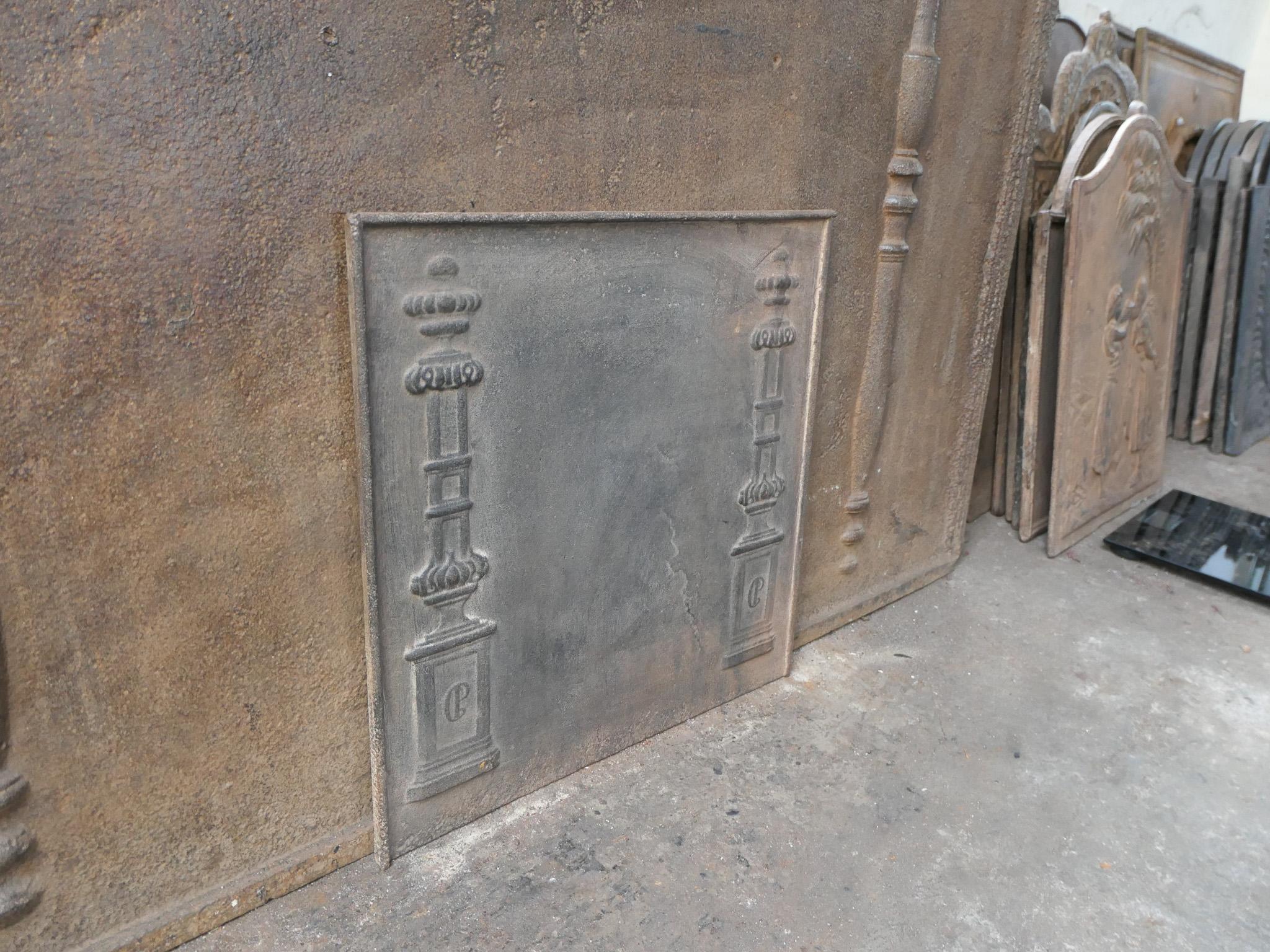 Antique French 'Pillars of Freedom' Fireback / Backsplash, 18th - 19th C. For Sale 5