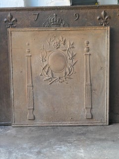 Antique French 'Pillars of Freedom' Fireback / Backsplash, 18th - 19th C.