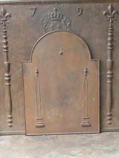 Antique French 'Pillars of Freedom' Fireback / Backsplash, 18th - 19th C.