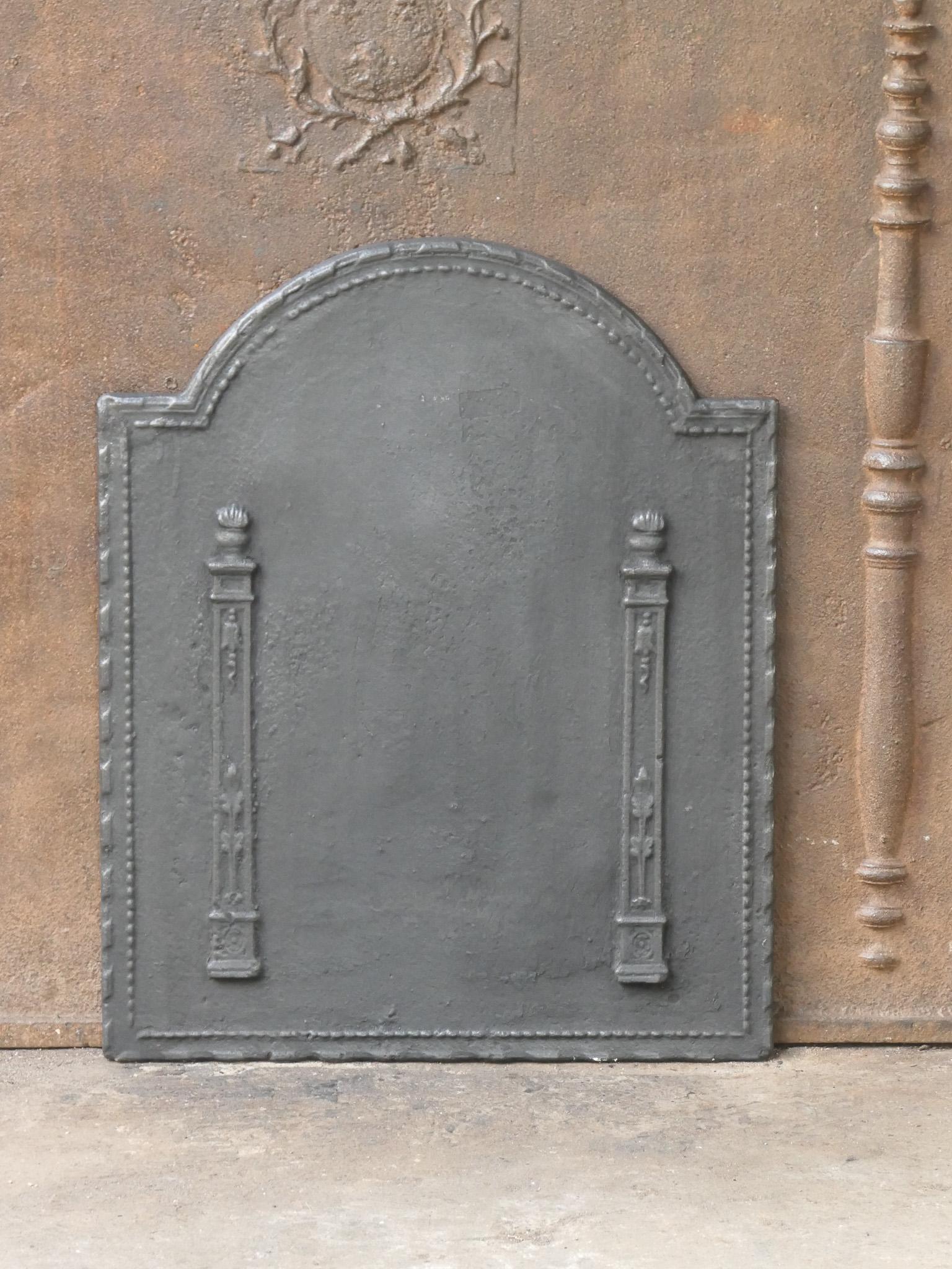 Neoclassical Antique French 'Pillars of Freedom' Fireback / Backsplash, 18th - 19th C. For Sale