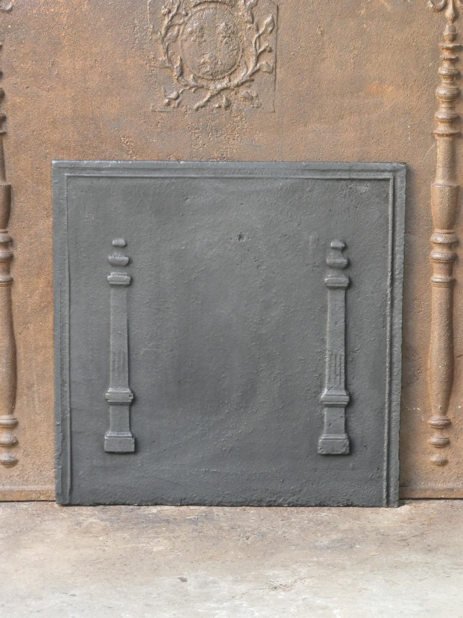 Cast Antique French 'Pillars of Freedom' Fireback / Backsplash, 18th - 19th C. For Sale