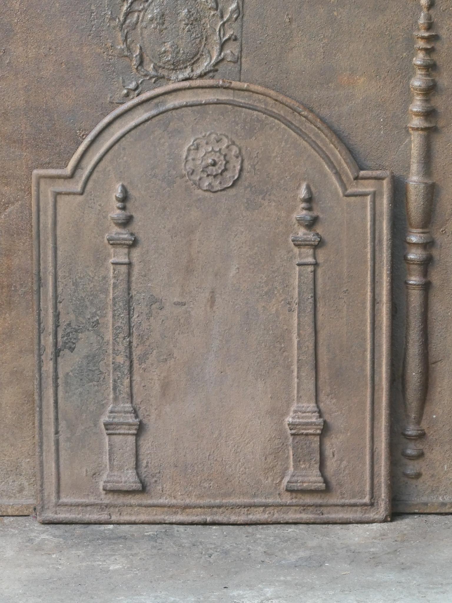 Cast Antique French 'Pillars of Freedom' Fireback / Backsplash, 18th - 19th C. For Sale