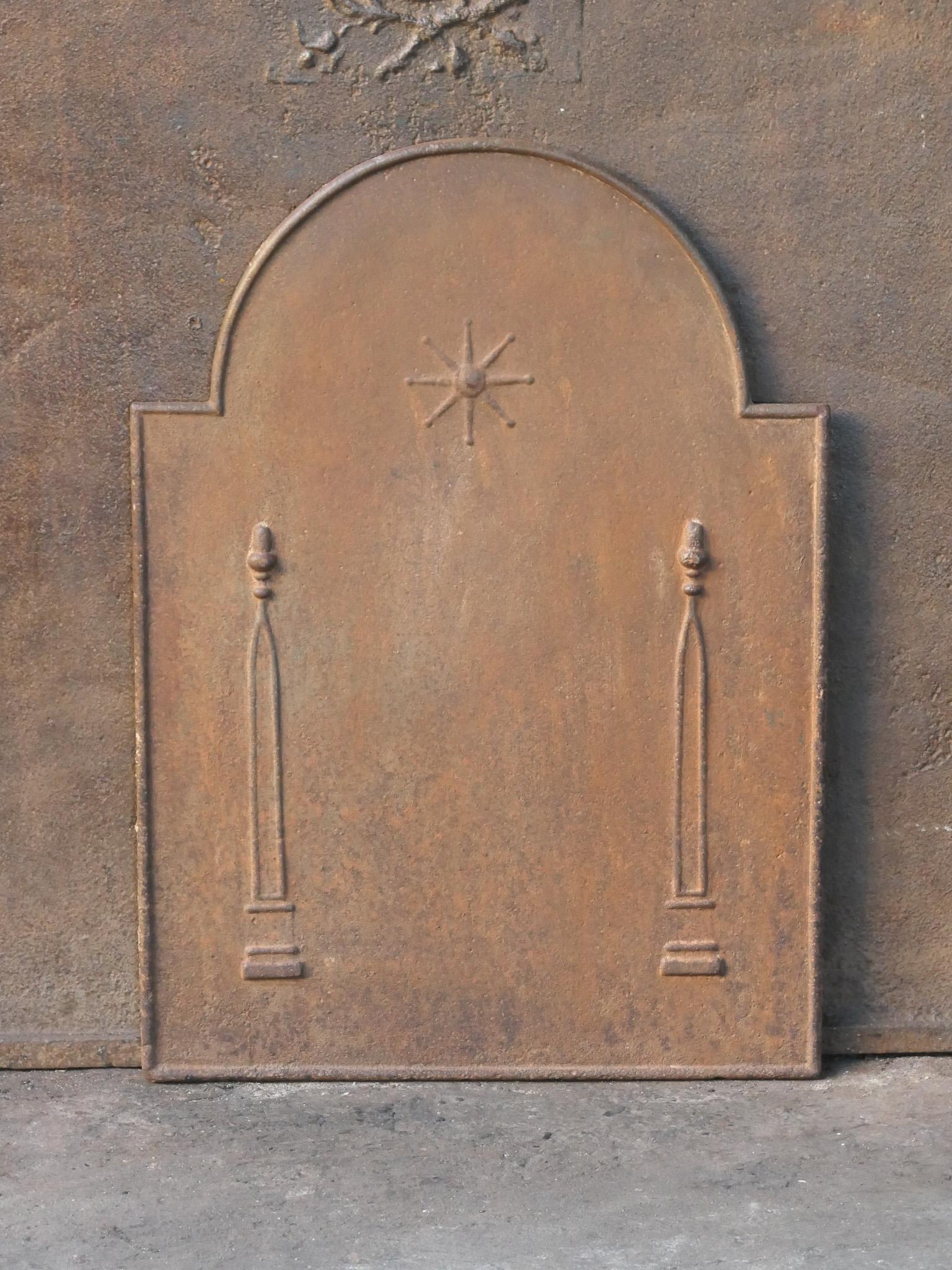 Cast Antique French 'Pillars of Freedom' Fireback / Backsplash, 18th - 19th C. For Sale