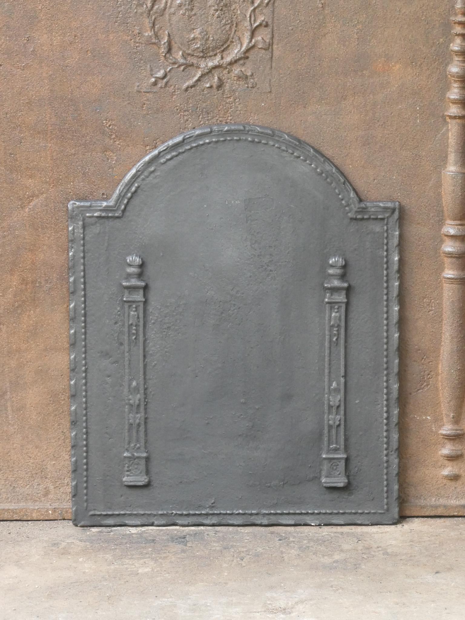 Cast Antique French 'Pillars of Freedom' Fireback / Backsplash, 18th - 19th C. For Sale
