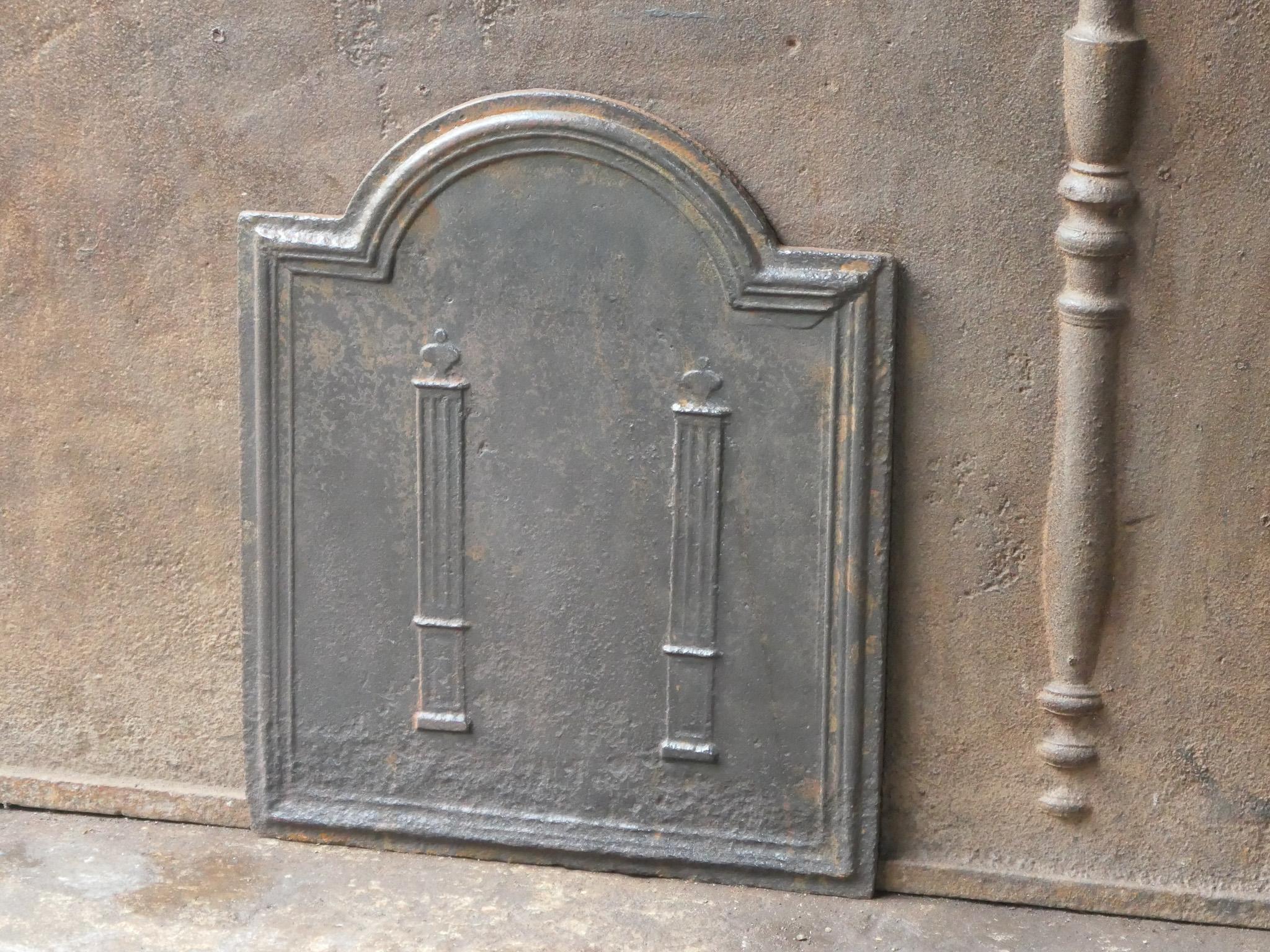 19th Century Antique French 'Pillars of Freedom' Fireback / Backsplash, 18th - 19th C. For Sale