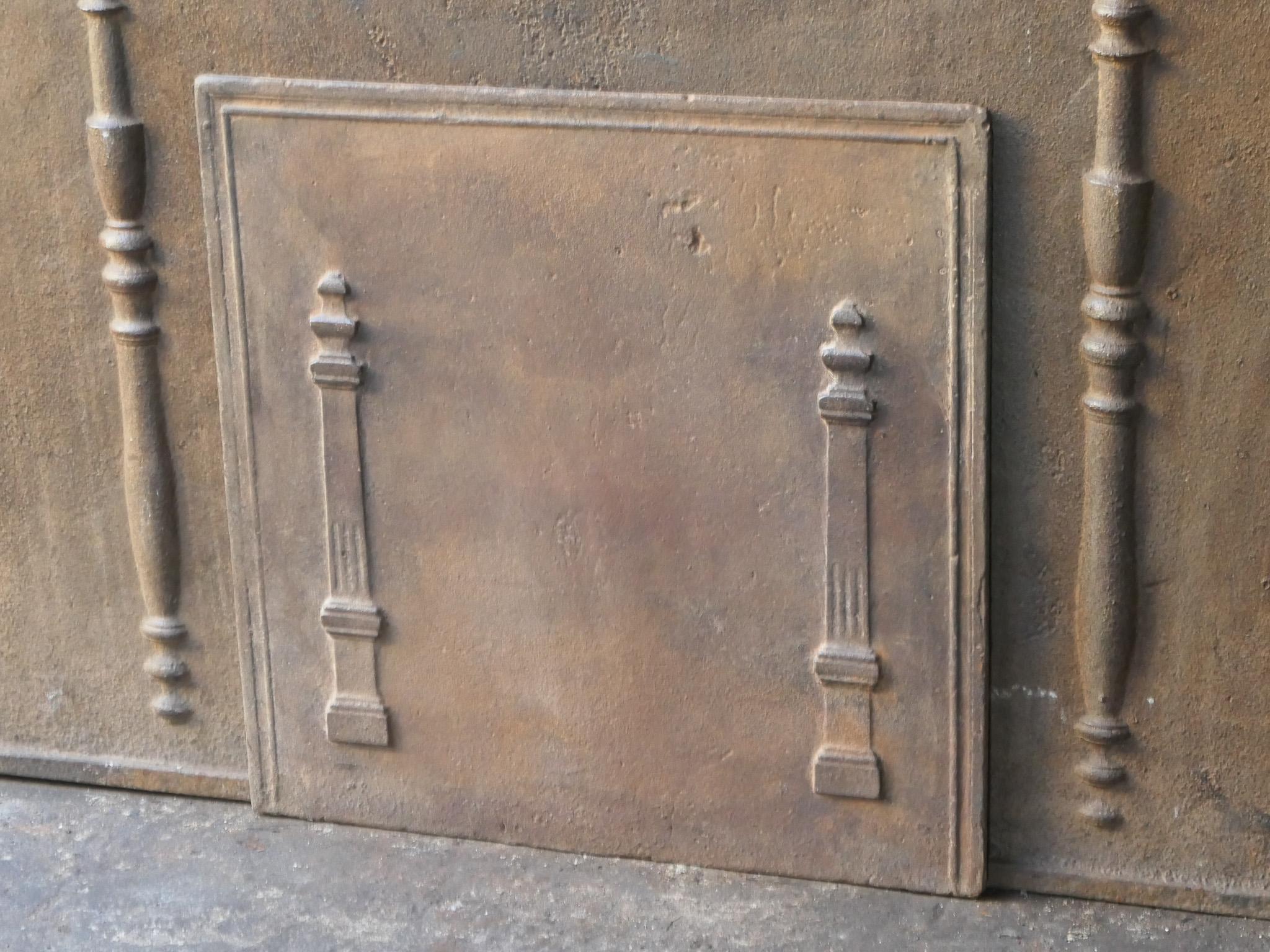 19th Century Antique French 'Pillars of Freedom' Fireback / Backsplash, 18th - 19th C. For Sale