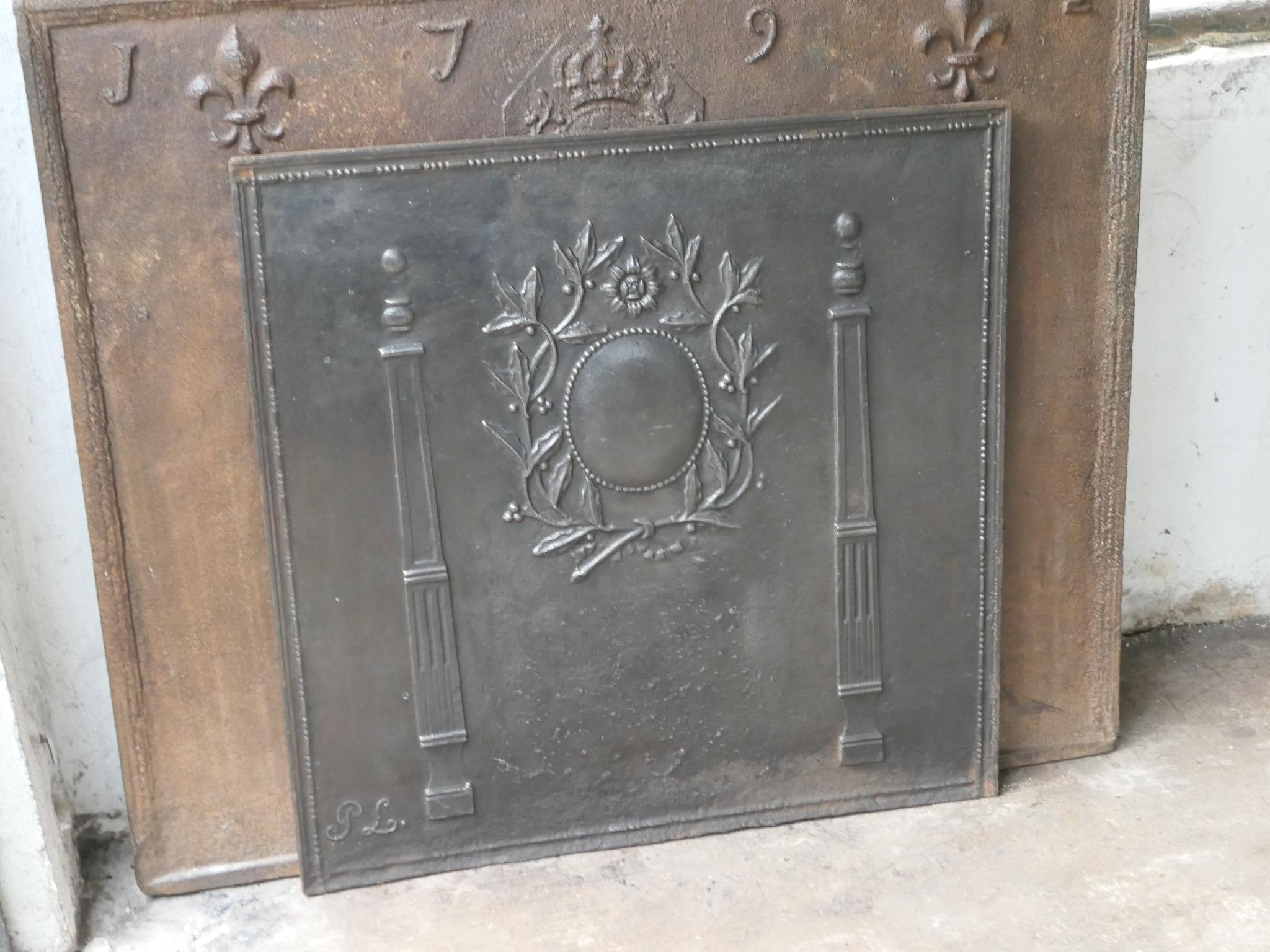 19th Century Antique French 'Pillars of Freedom' Fireback / Backsplash, 18th - 19th C. For Sale