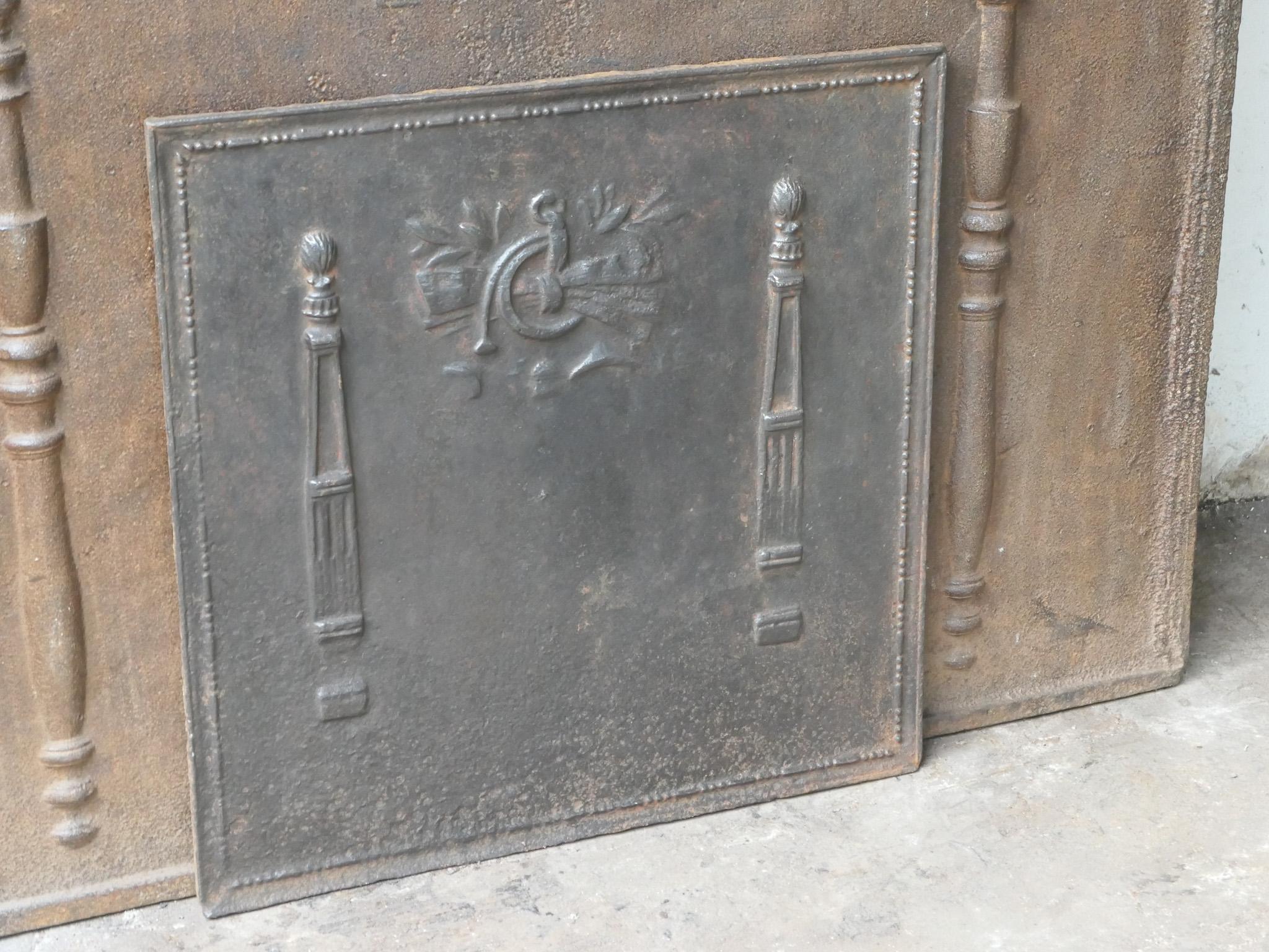 19th Century Antique French 'Pillars of Freedom' Fireback / Backsplash, 18th - 19th C. For Sale