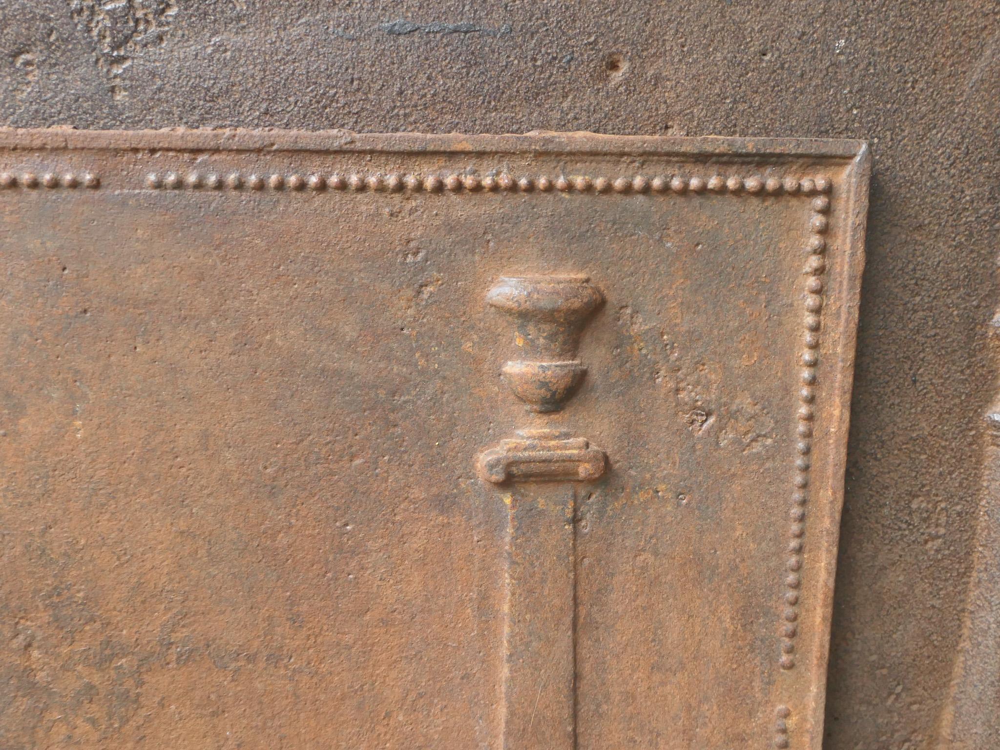 19th Century Antique French 'Pillars of Freedom' Fireback / Backsplash, 18th - 19th C. For Sale