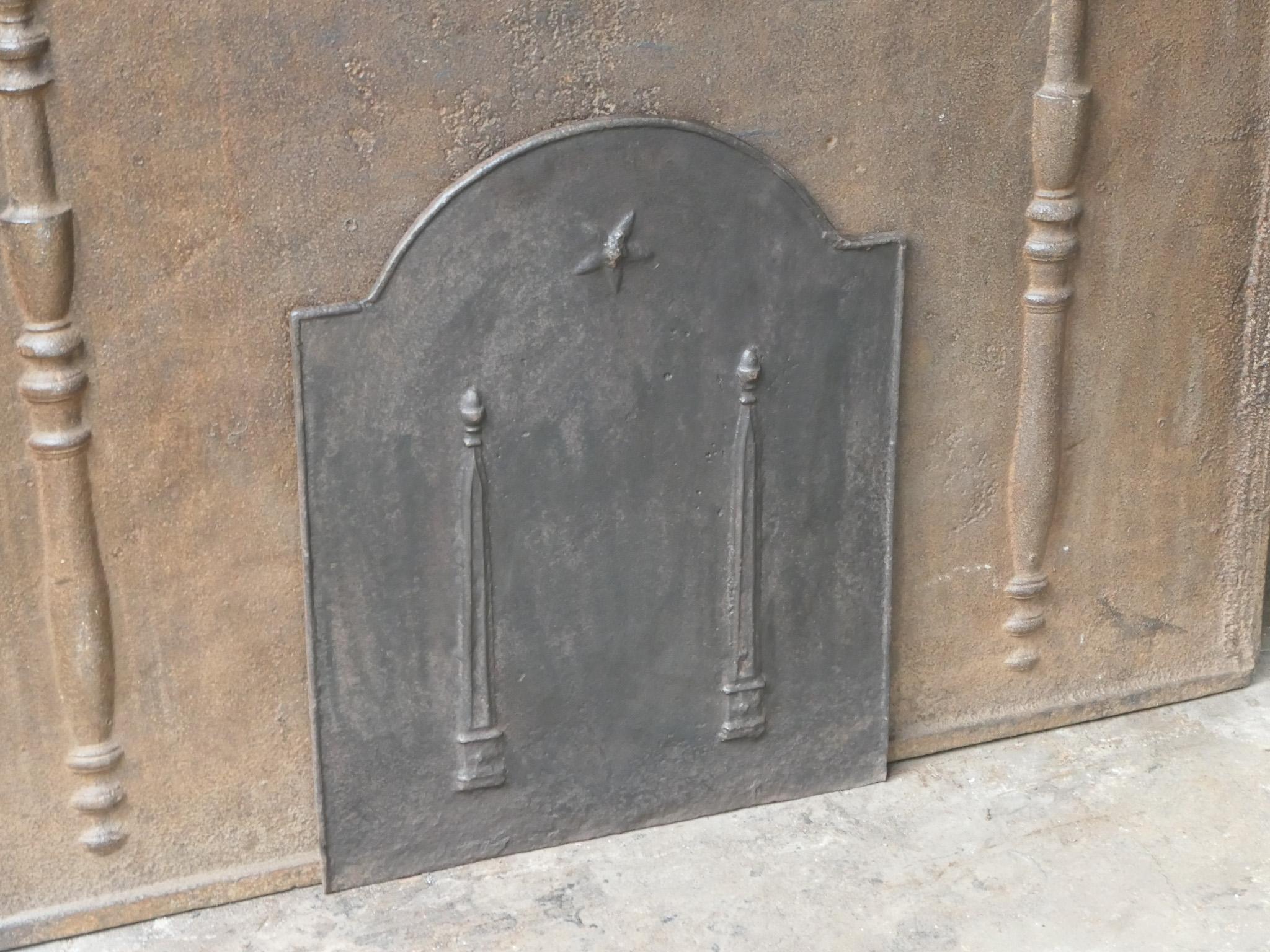 19th Century Antique French 'Pillars of Freedom' Fireback / Backsplash, 18th - 19th C. For Sale