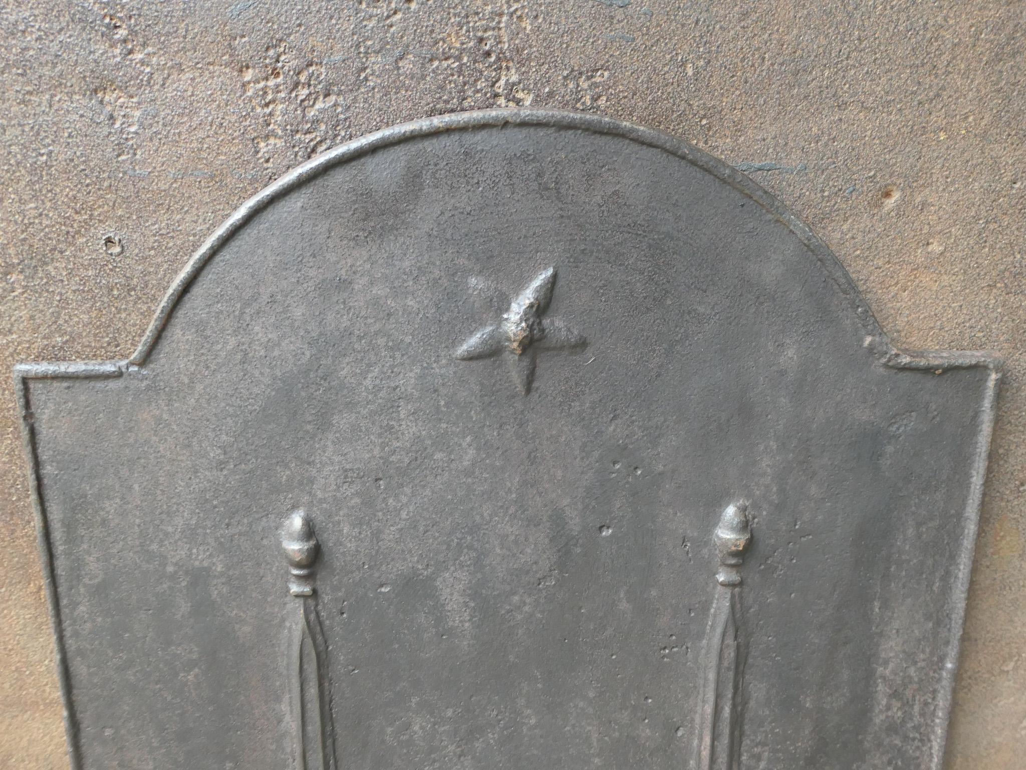 Iron Antique French 'Pillars of Freedom' Fireback / Backsplash, 18th - 19th C. For Sale