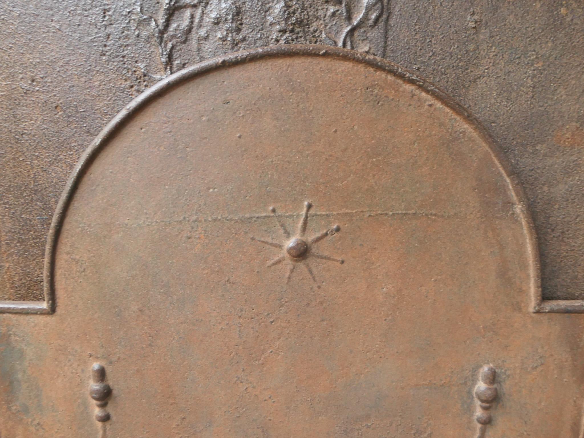Iron Antique French 'Pillars of Freedom' Fireback / Backsplash, 18th - 19th C. For Sale