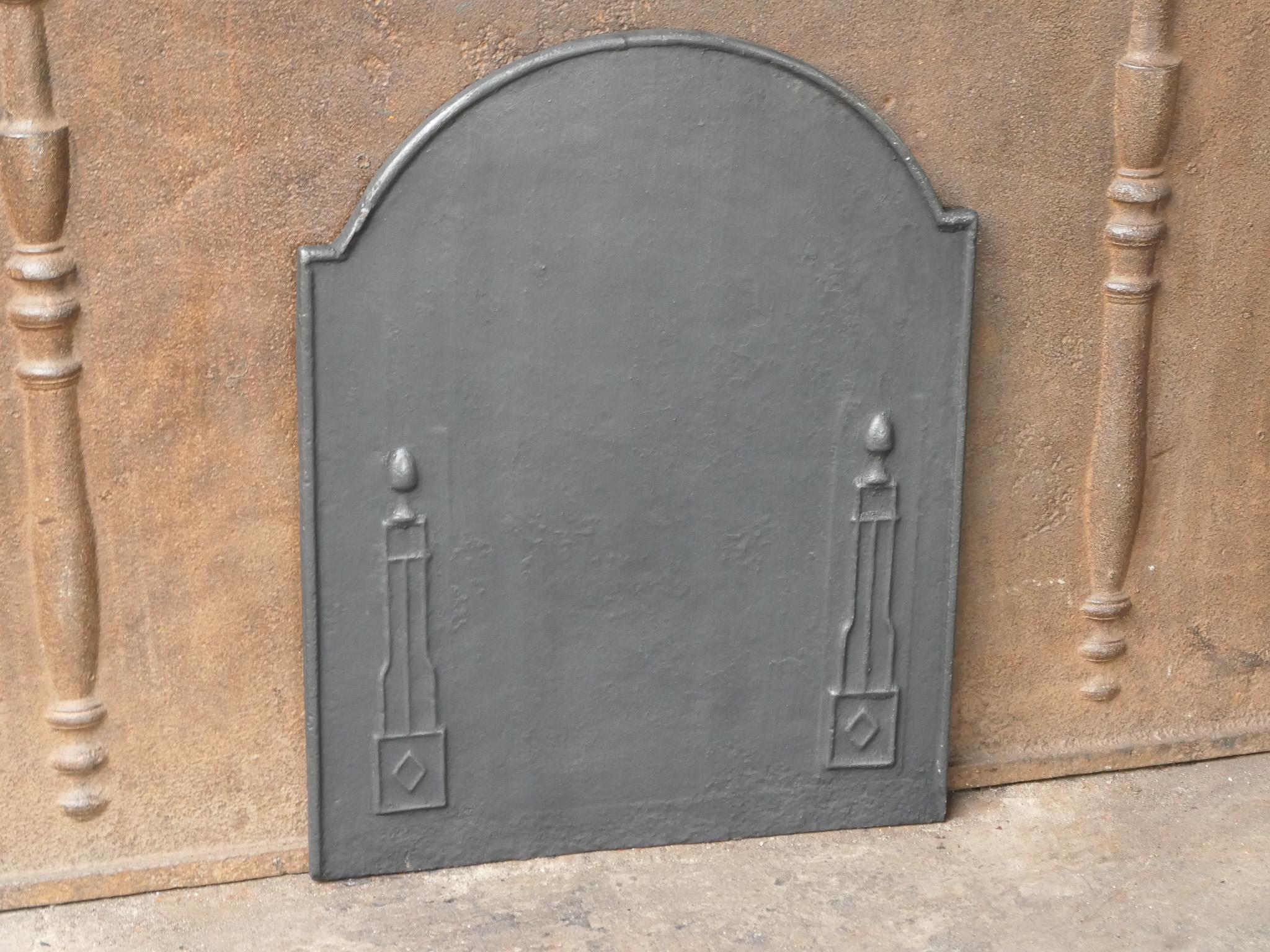 Iron Antique French 'Pillars of Freedom' Fireback / Backsplash, 18th - 19th C. For Sale