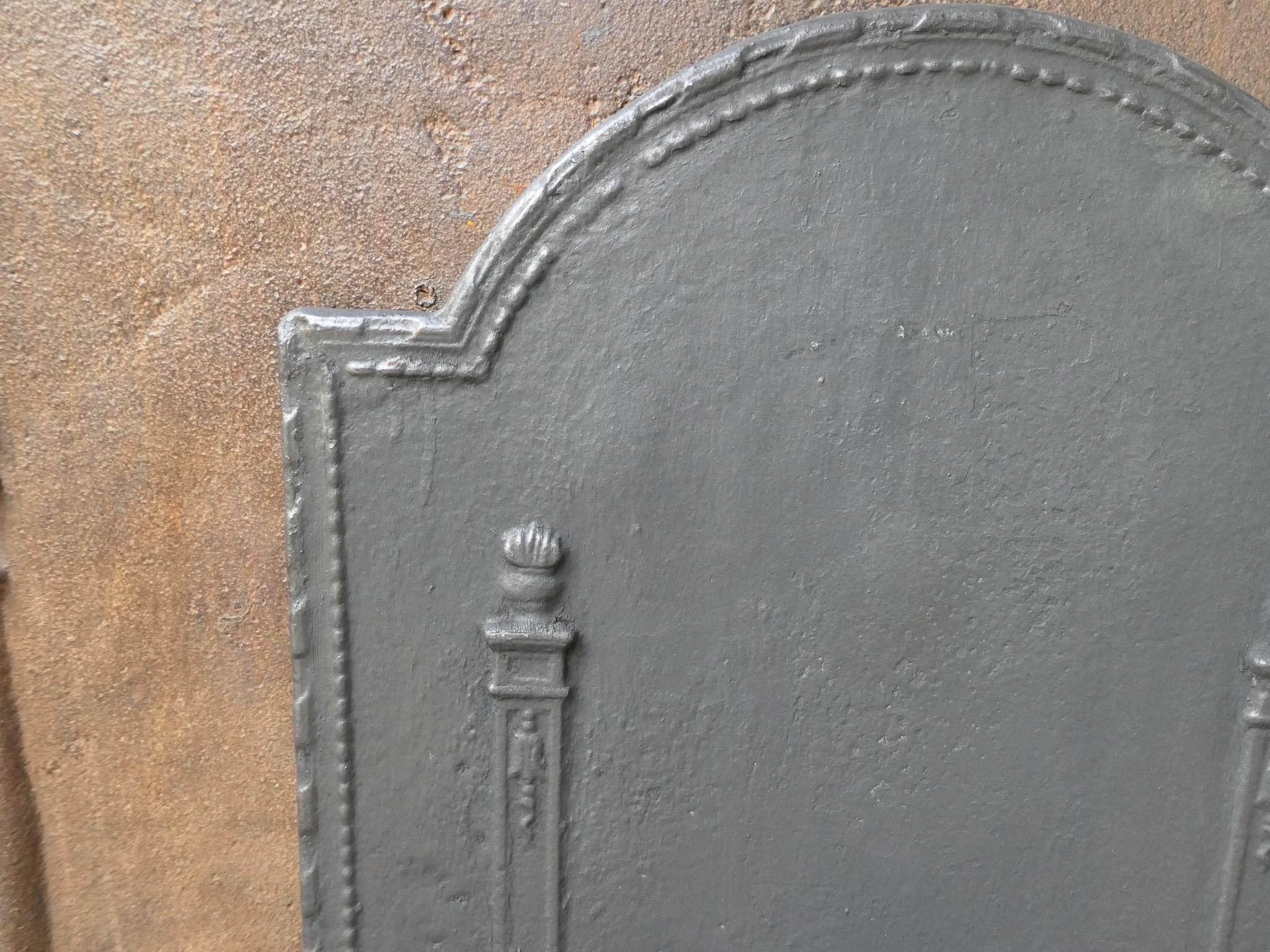 Iron Antique French 'Pillars of Freedom' Fireback / Backsplash, 18th - 19th C. For Sale