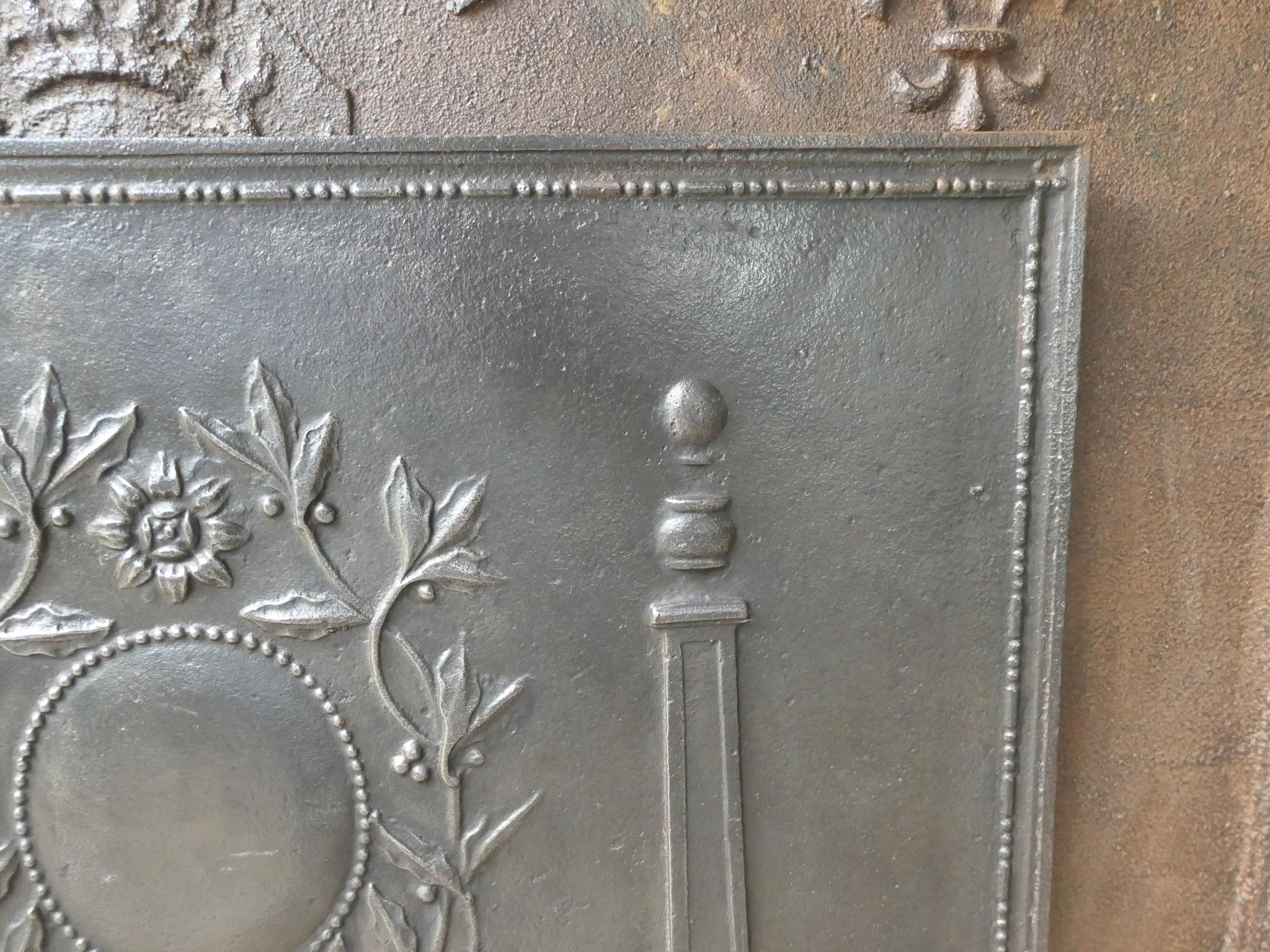 Antique French 'Pillars of Freedom' Fireback / Backsplash, 18th - 19th C. For Sale 1