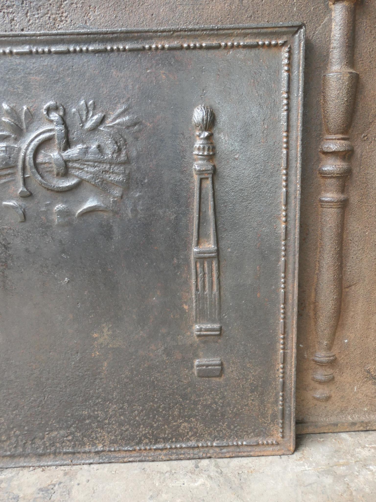 Antique French 'Pillars of Freedom' Fireback / Backsplash, 18th - 19th C. For Sale 1